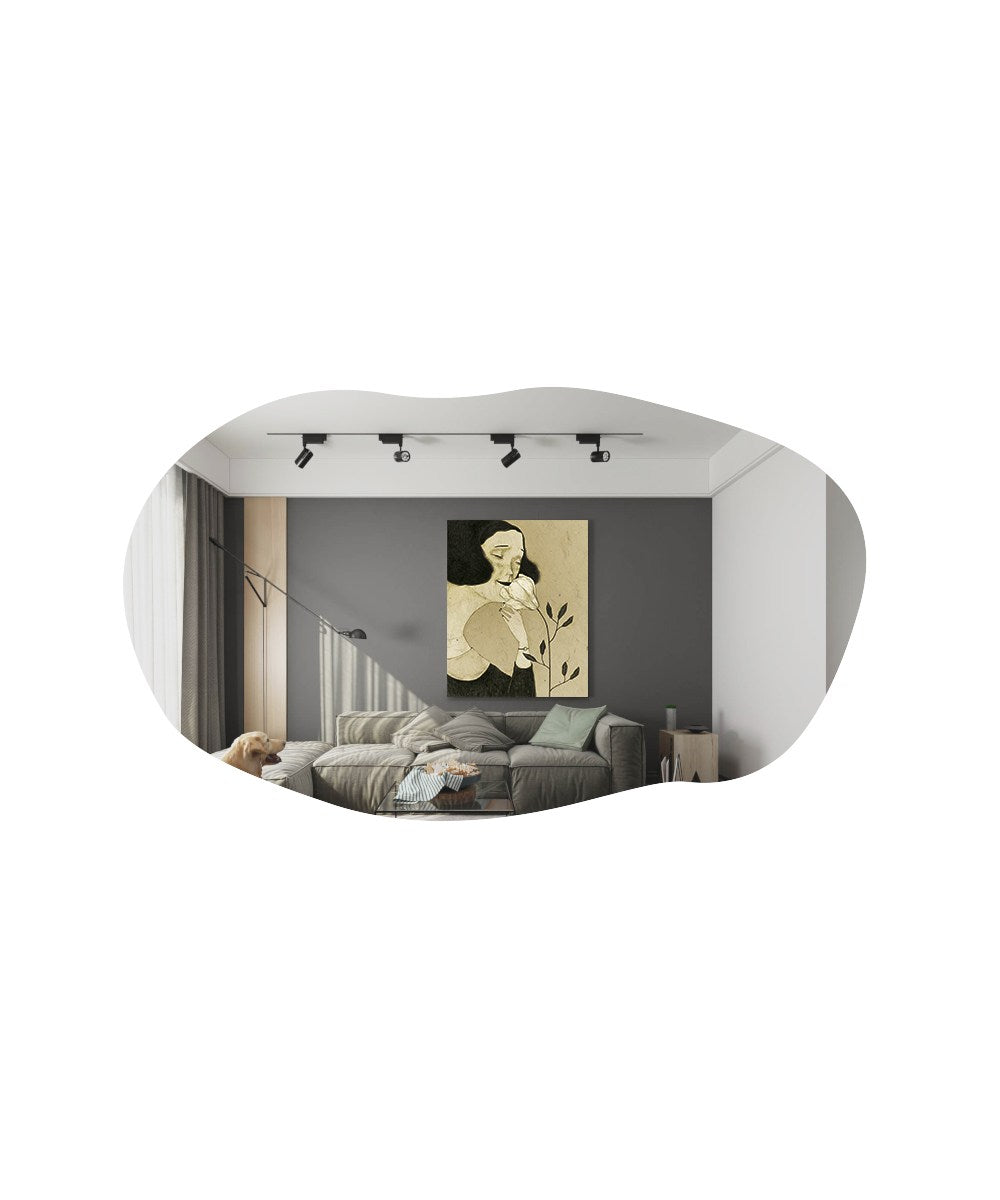 Lossa Spiegel - Schwarz in Schwarz präsentiert im Onlineshop von KAQTU Design AG. Wandspiegel ist von Hanah Home