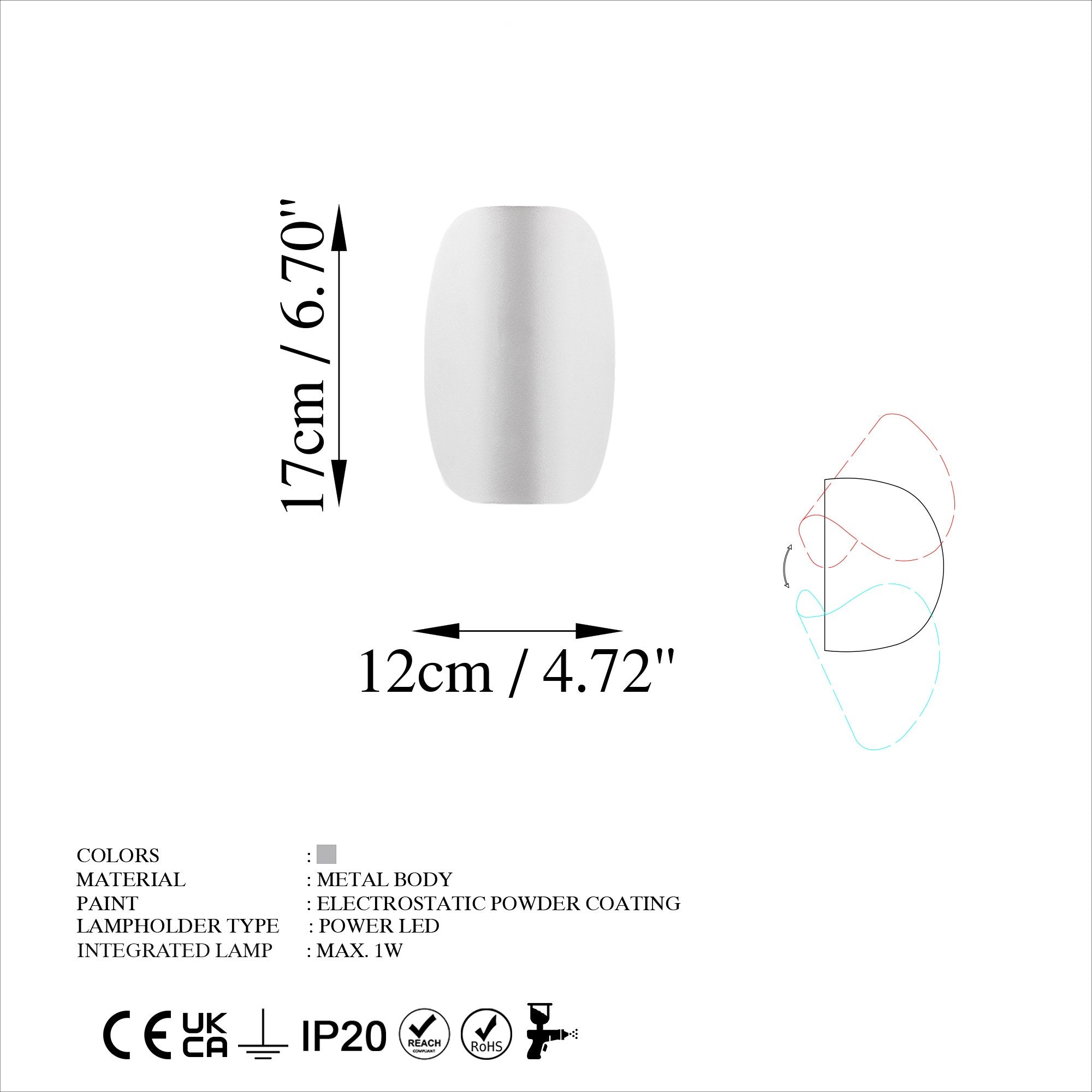 Heybe - 13626 in Chrome präsentiert im Onlineshop von KAQTU Design AG. Wandleuchte ist von Opviq