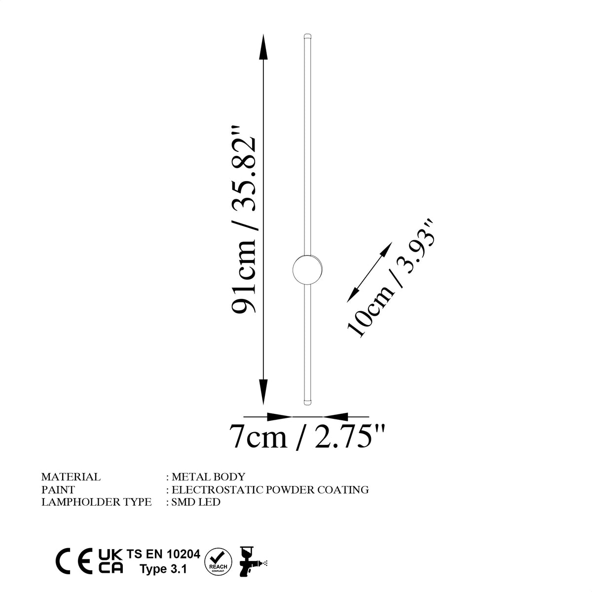 Sword Wandleuchte - Schwarz in Schwarz präsentiert im Onlineshop von KAQTU Design AG. Wandleuchte ist von Opviq