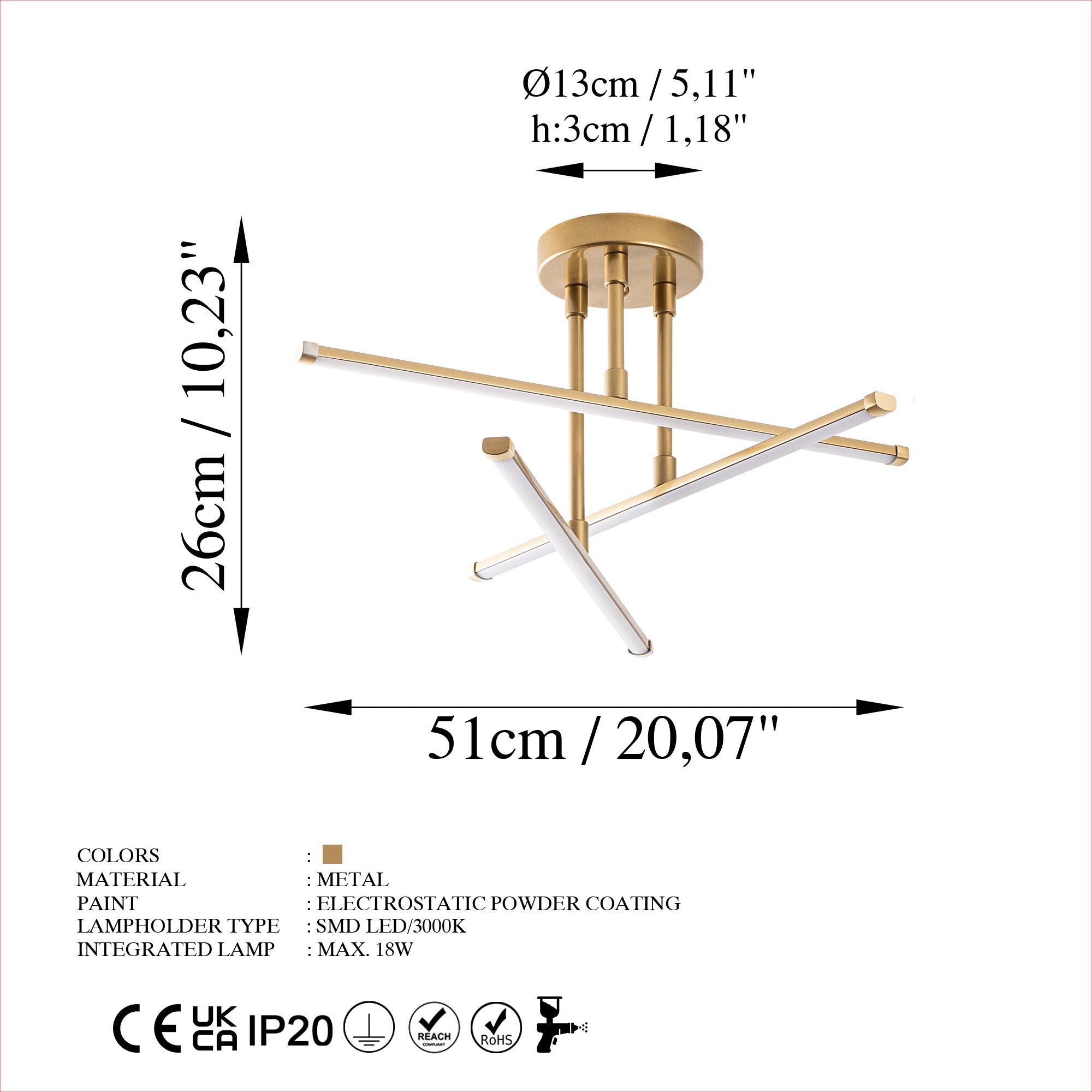 Ledflower-13650 in Gold präsentiert im Onlineshop von KAQTU Design AG. Deckenleuchte ist von Opviq