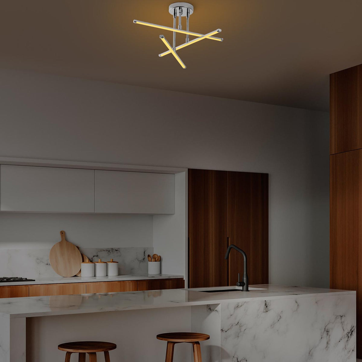 Ledflower Deckenleuchte - Chrome in Chrome präsentiert im Onlineshop von KAQTU Design AG. Deckenleuchte ist von Opviq