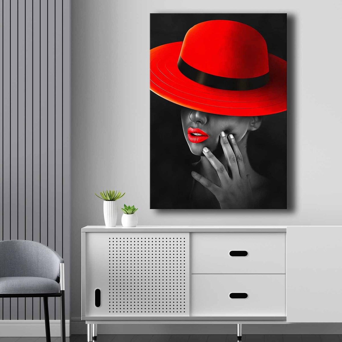 70100NISC Bild - Rot Grau Schwarz in Rot Grau Schwarz präsentiert im Onlineshop von KAQTU Design AG. Bild ist von Wallity