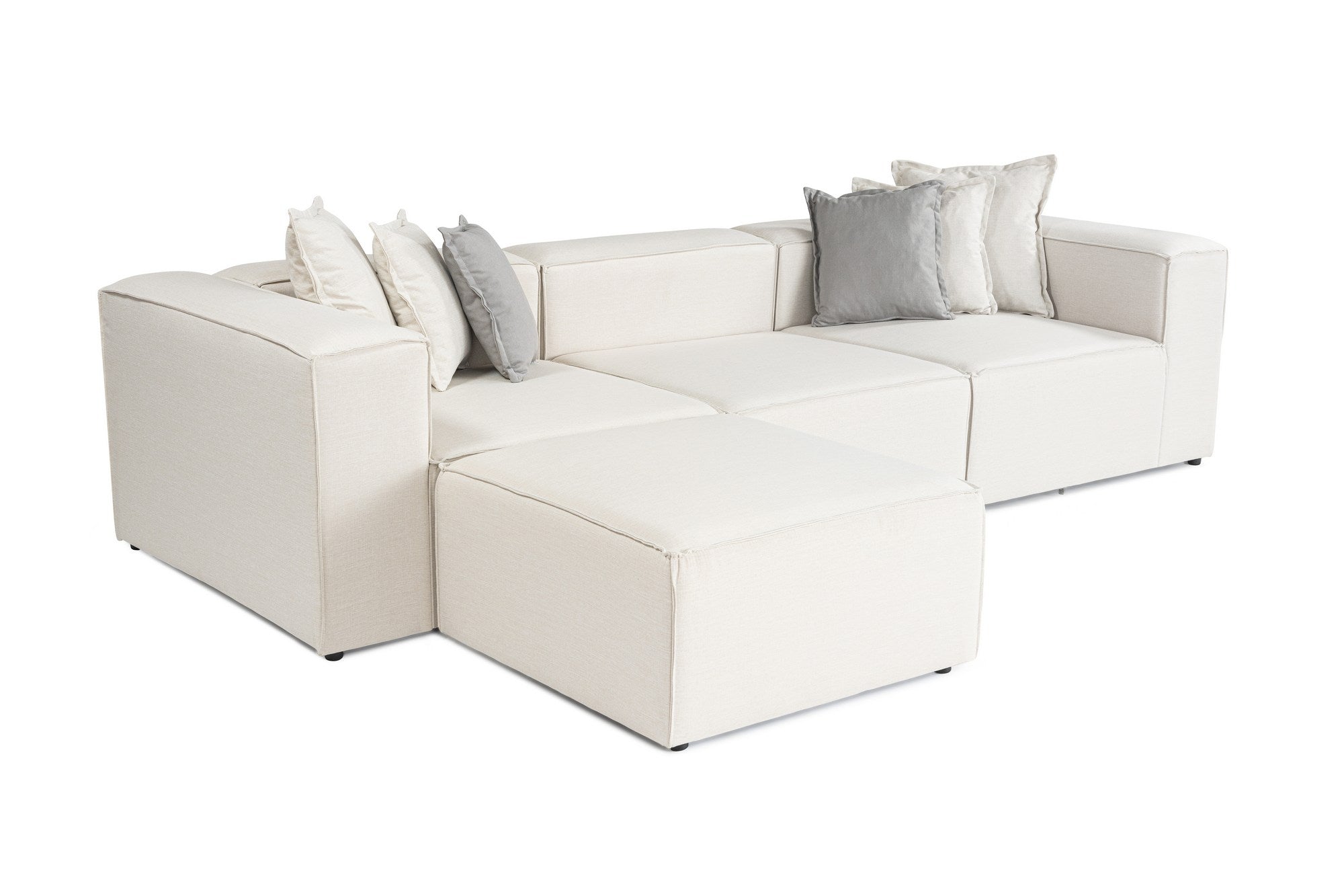 Frida 4 - Ecru in Ecru präsentiert im Onlineshop von KAQTU Design AG. Ecksofa ist von Atelier Del Sofa