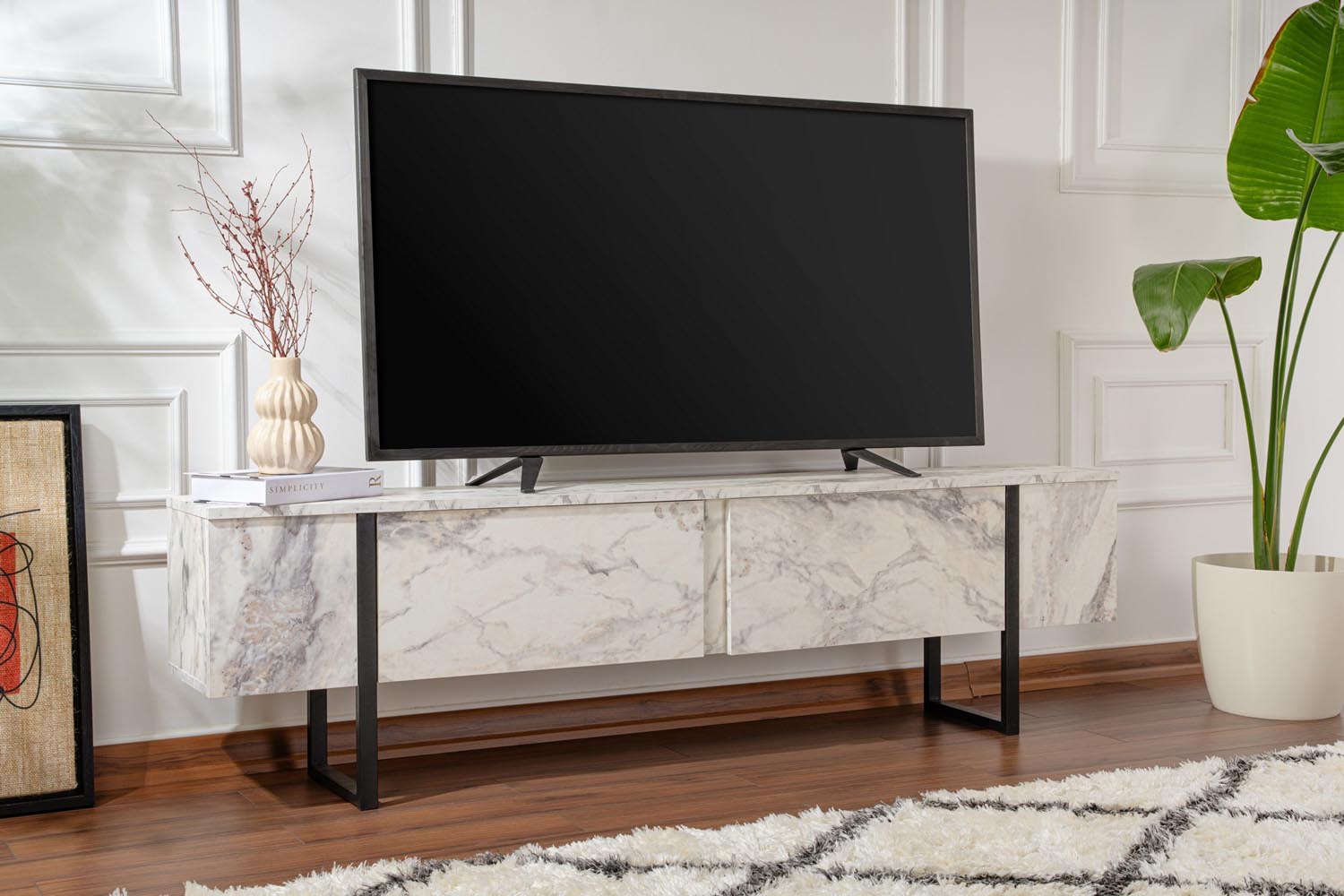 Serenity - Fressia Marble, Black in Freesia- Marmor Schwarz präsentiert im Onlineshop von KAQTU Design AG. Sideboard ist von Nordure