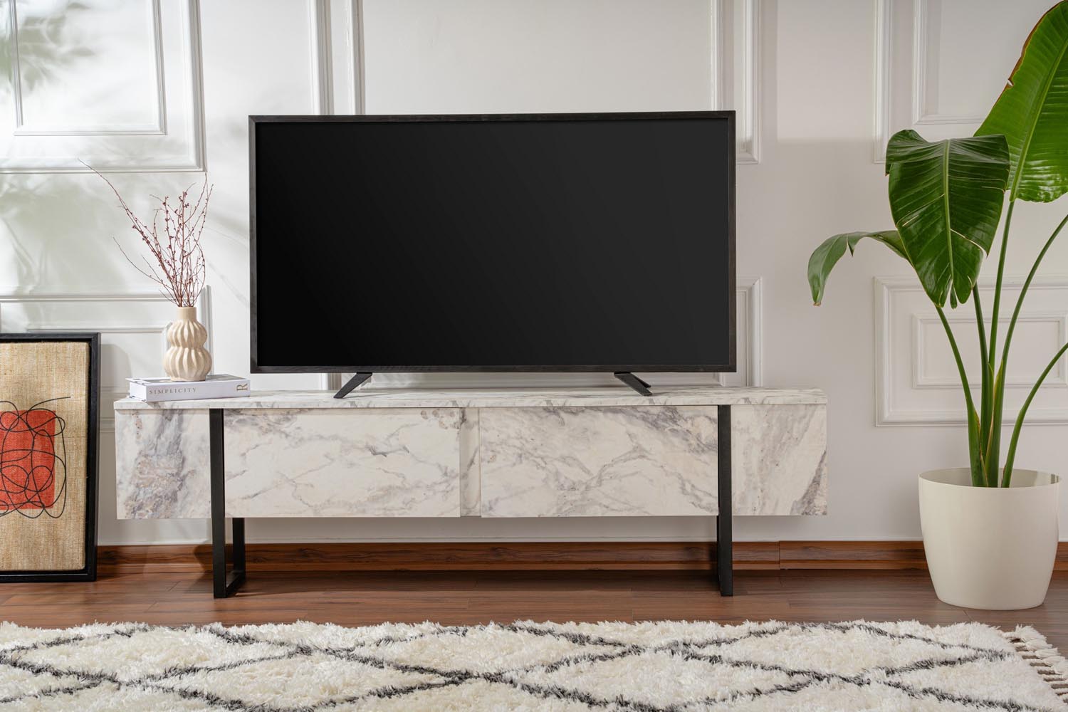 Serenity - Fressia Marble, Black in Freesia- Marmor Schwarz präsentiert im Onlineshop von KAQTU Design AG. Sideboard ist von Nordure