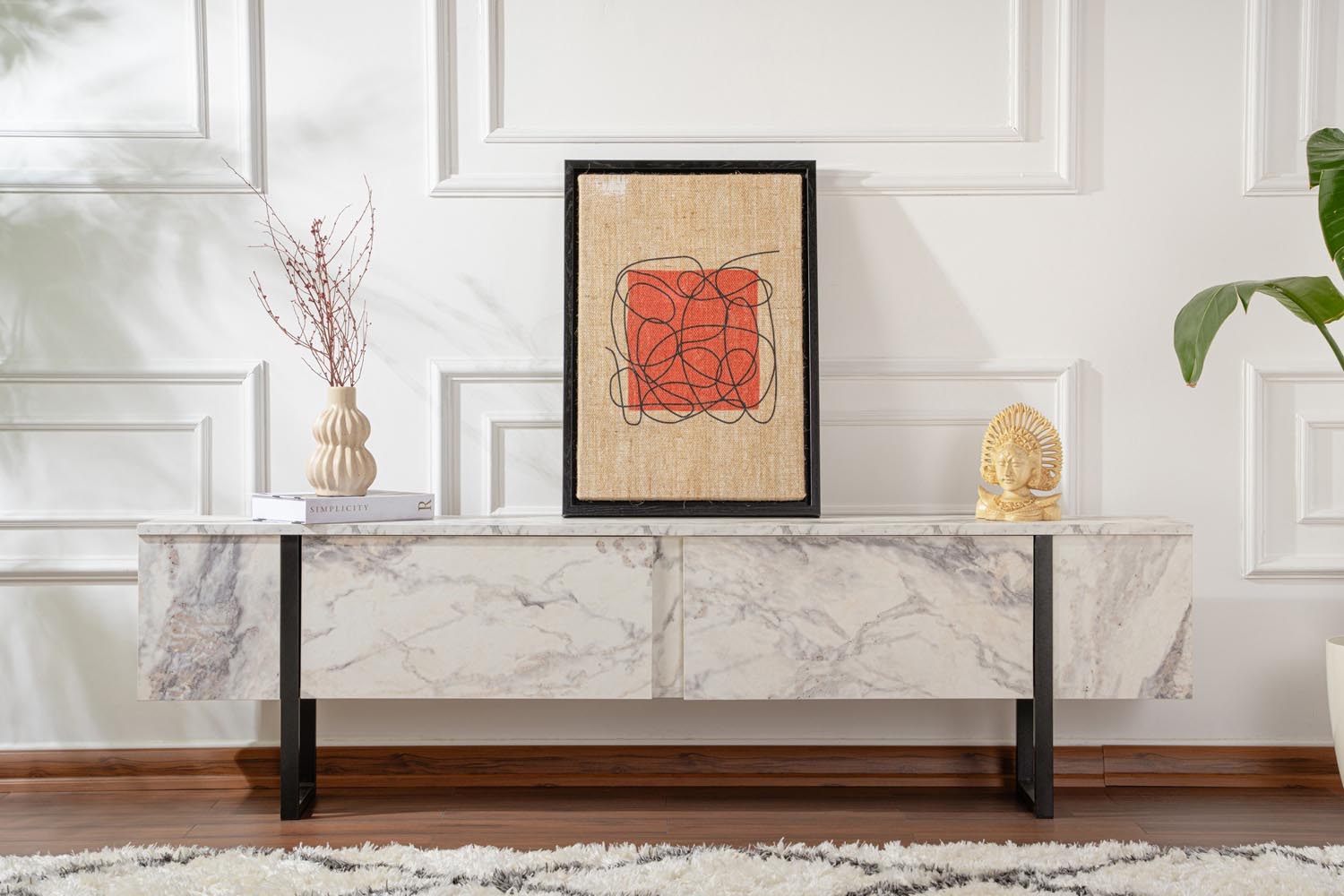 Serenity - Fressia Marble, Black in Freesia- Marmor Schwarz präsentiert im Onlineshop von KAQTU Design AG. Sideboard ist von Nordure