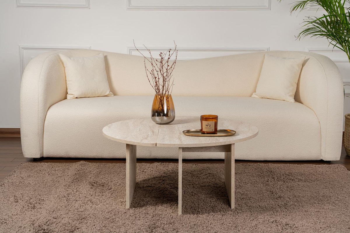 Moira Sofatisch - Travertin in Travertin präsentiert im Onlineshop von KAQTU Design AG. Couchtisch ist von Nordure