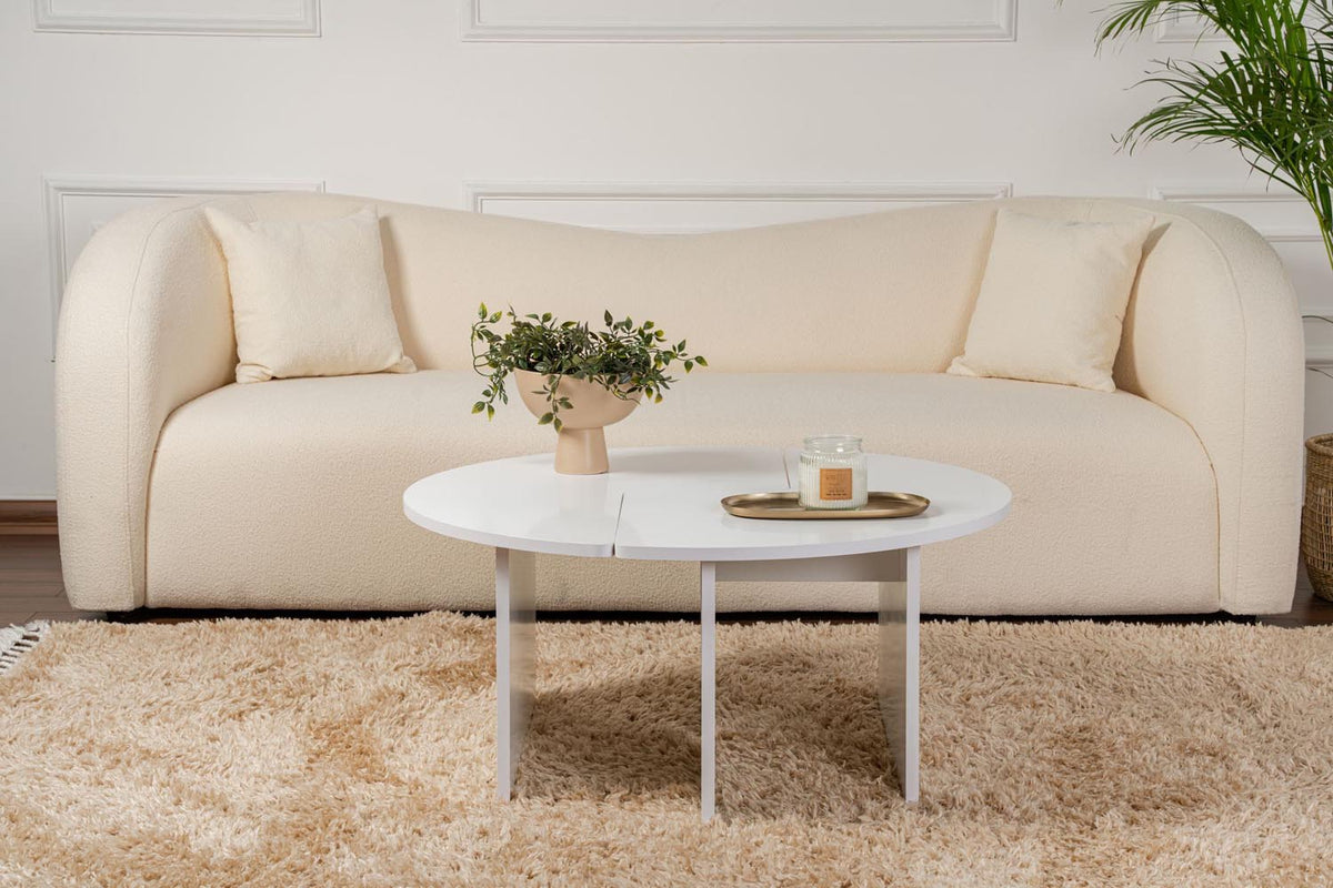 Moira Sofatisch - Natürliches Weiss in Natürliches Weiss präsentiert im Onlineshop von KAQTU Design AG. Couchtisch ist von Nordure