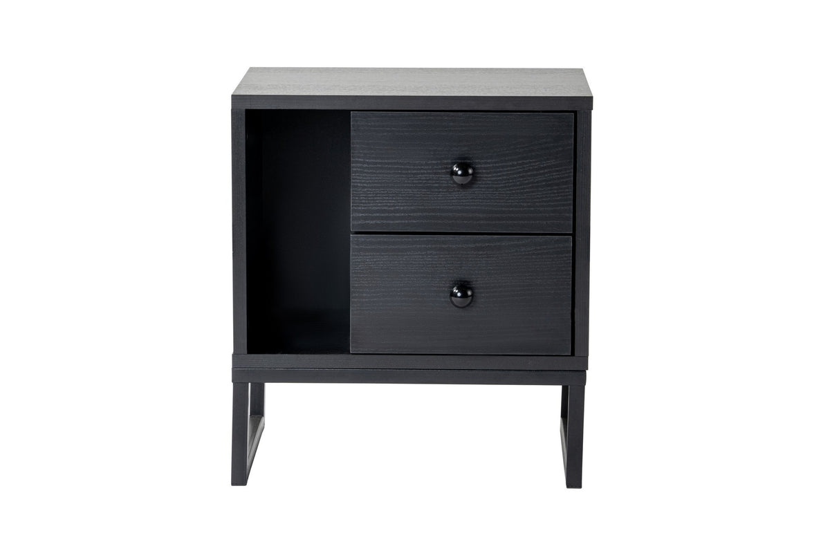 Glimmer Nachttisch - Holz Schwarz
 Schwarz in Holz Schwarz / Schwarz präsentiert im Onlineshop von KAQTU Design AG. Nachttisch ist von Nordure