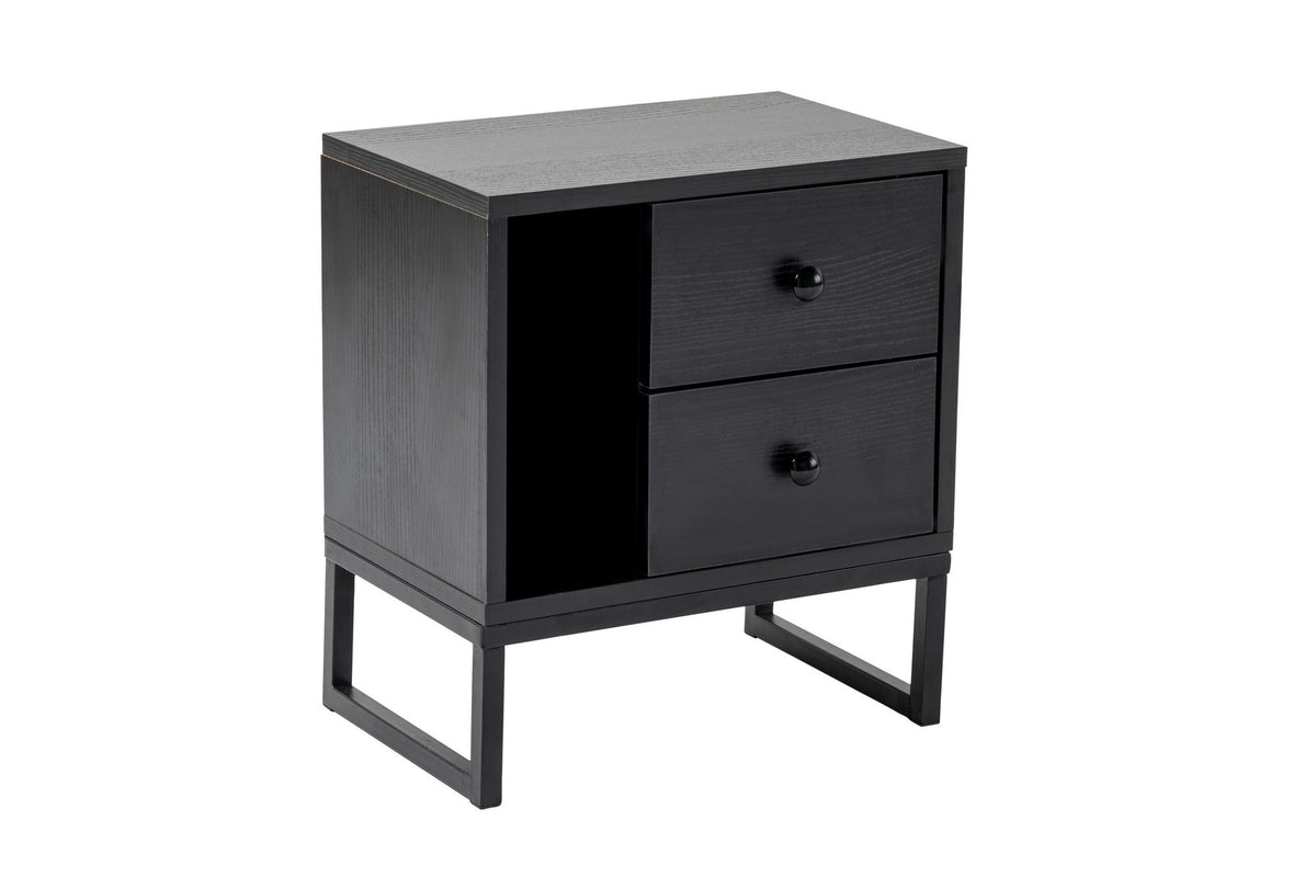 Glimmer Nachttisch - Holz Schwarz
 Schwarz in Holz Schwarz / Schwarz präsentiert im Onlineshop von KAQTU Design AG. Nachttisch ist von Nordure