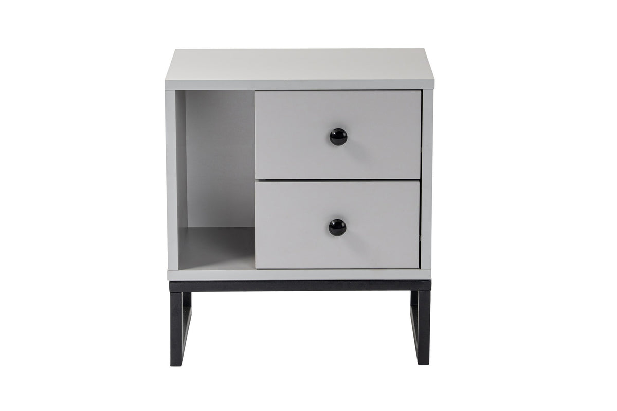 Glimmer Nachttisch - Grau Schwarz in Grau Schwarz präsentiert im Onlineshop von KAQTU Design AG. Nachttisch ist von Nordure