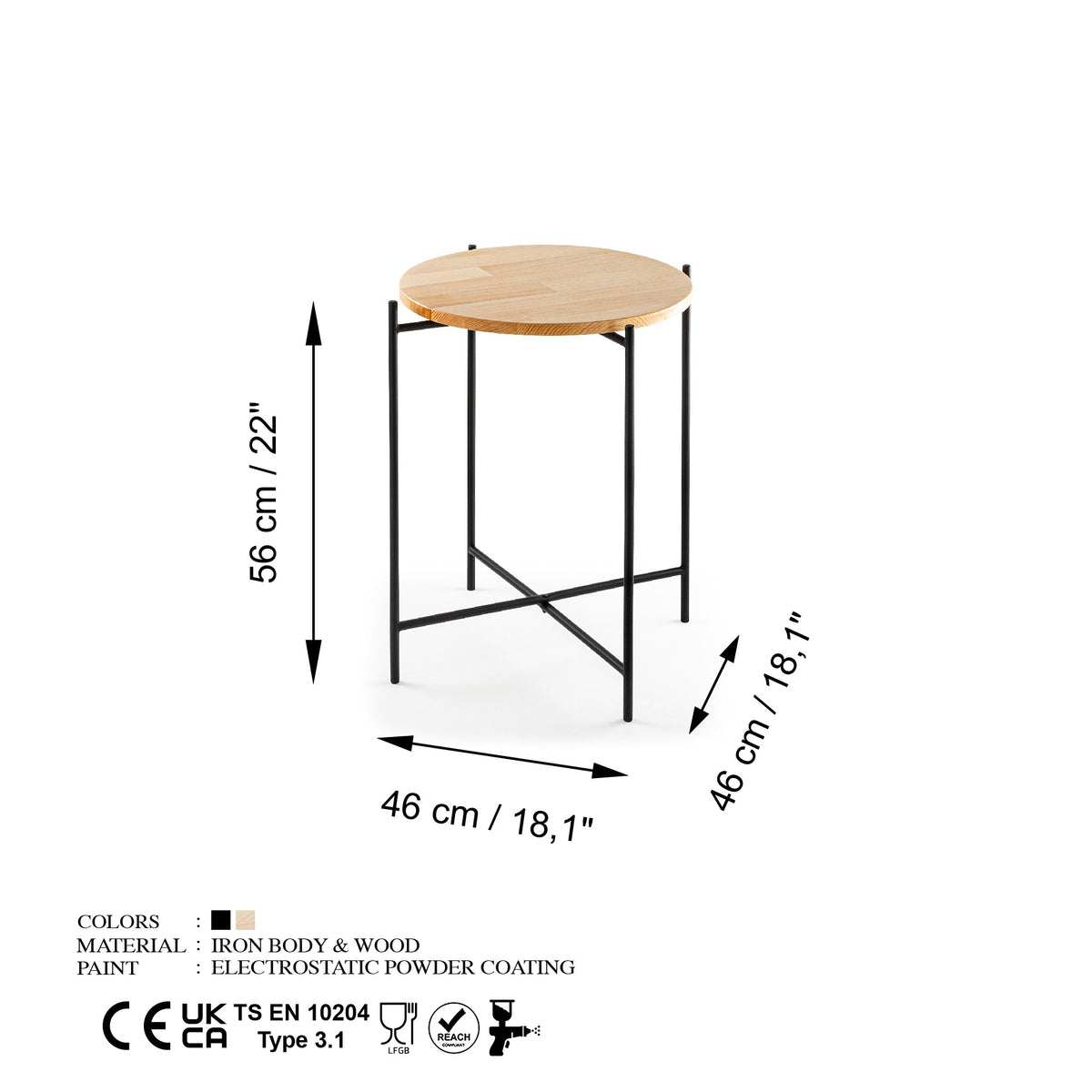 Shb Sofatisch - Schwarz
 Natürlich in Schwarz / Natürlich präsentiert im Onlineshop von KAQTU Design AG. Beistelltisch ist von Hanah Home