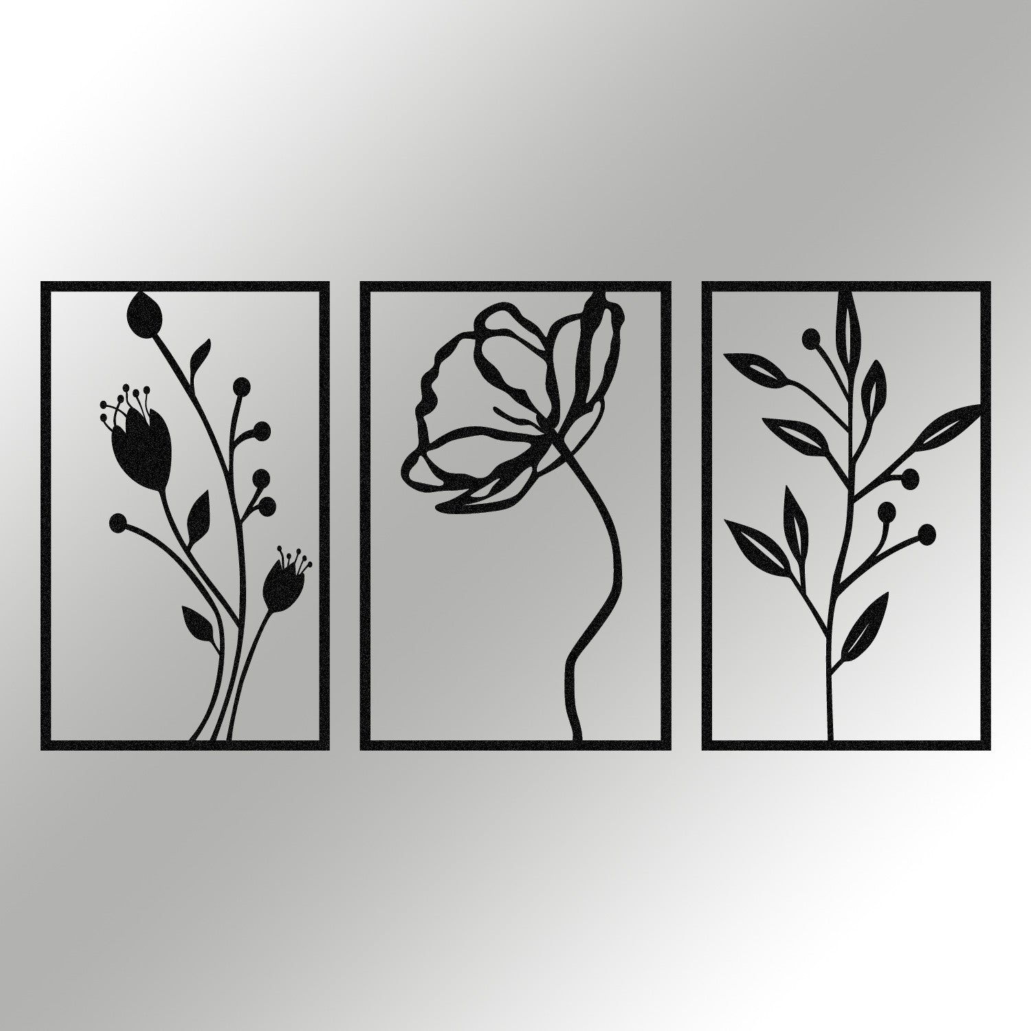 Flowers in Schwarz präsentiert im Onlineshop von KAQTU Design AG. Wanddeko ist von Wallity