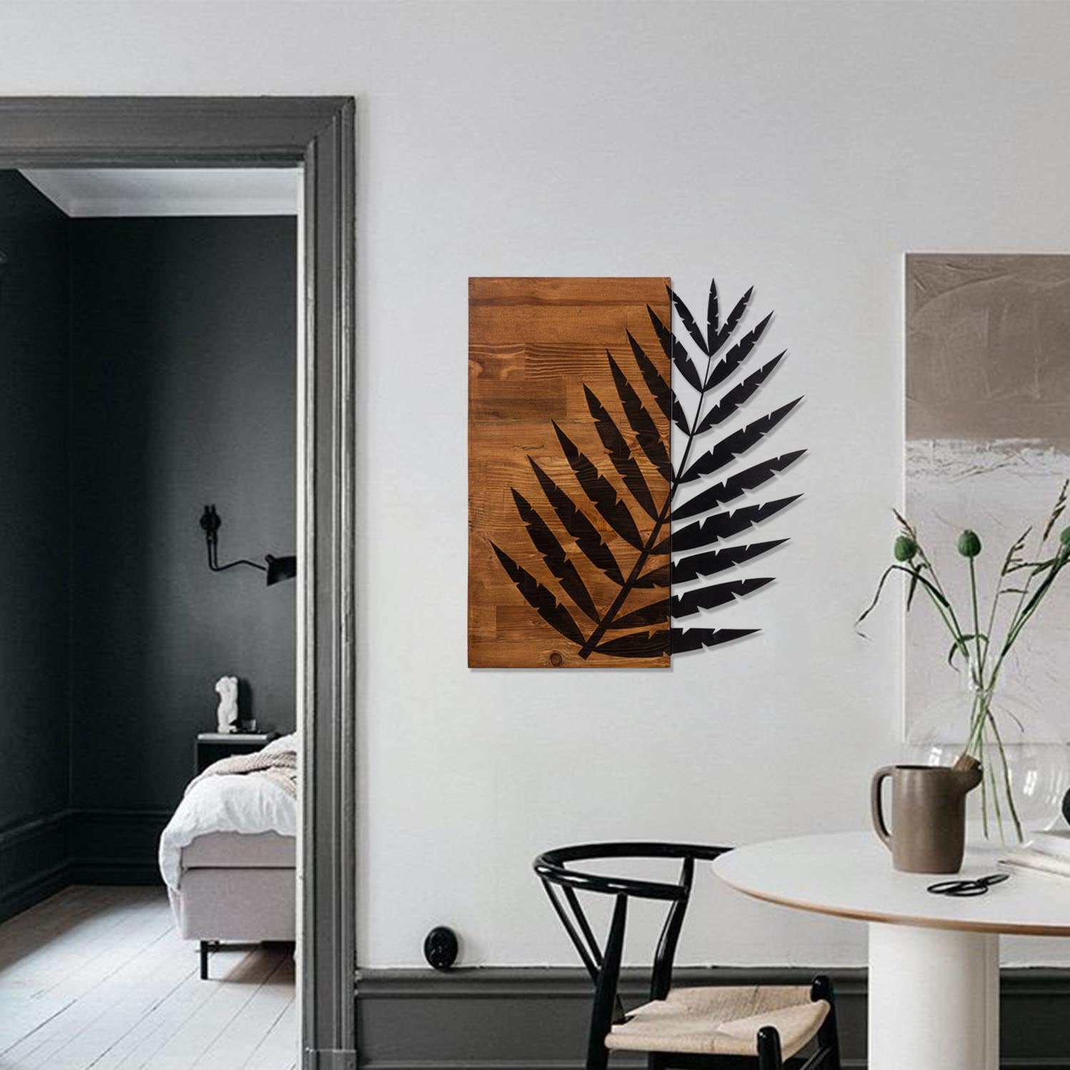 Leaf3 Metal Decor in Schwarznuss präsentiert im Onlineshop von KAQTU Design AG. Wanddeko ist von Wallity