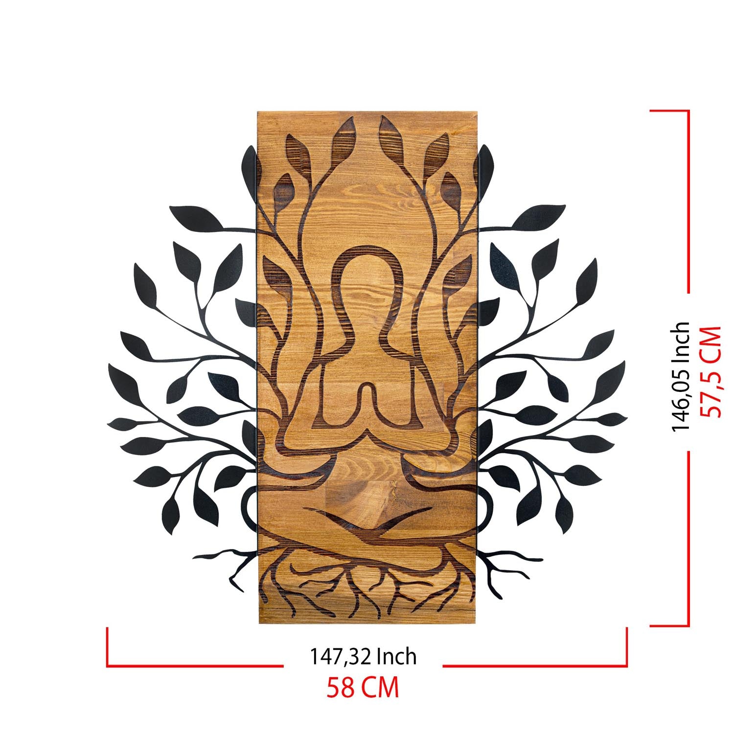 Meditation in Schwarznuss präsentiert im Onlineshop von KAQTU Design AG. Wanddeko ist von Wallity