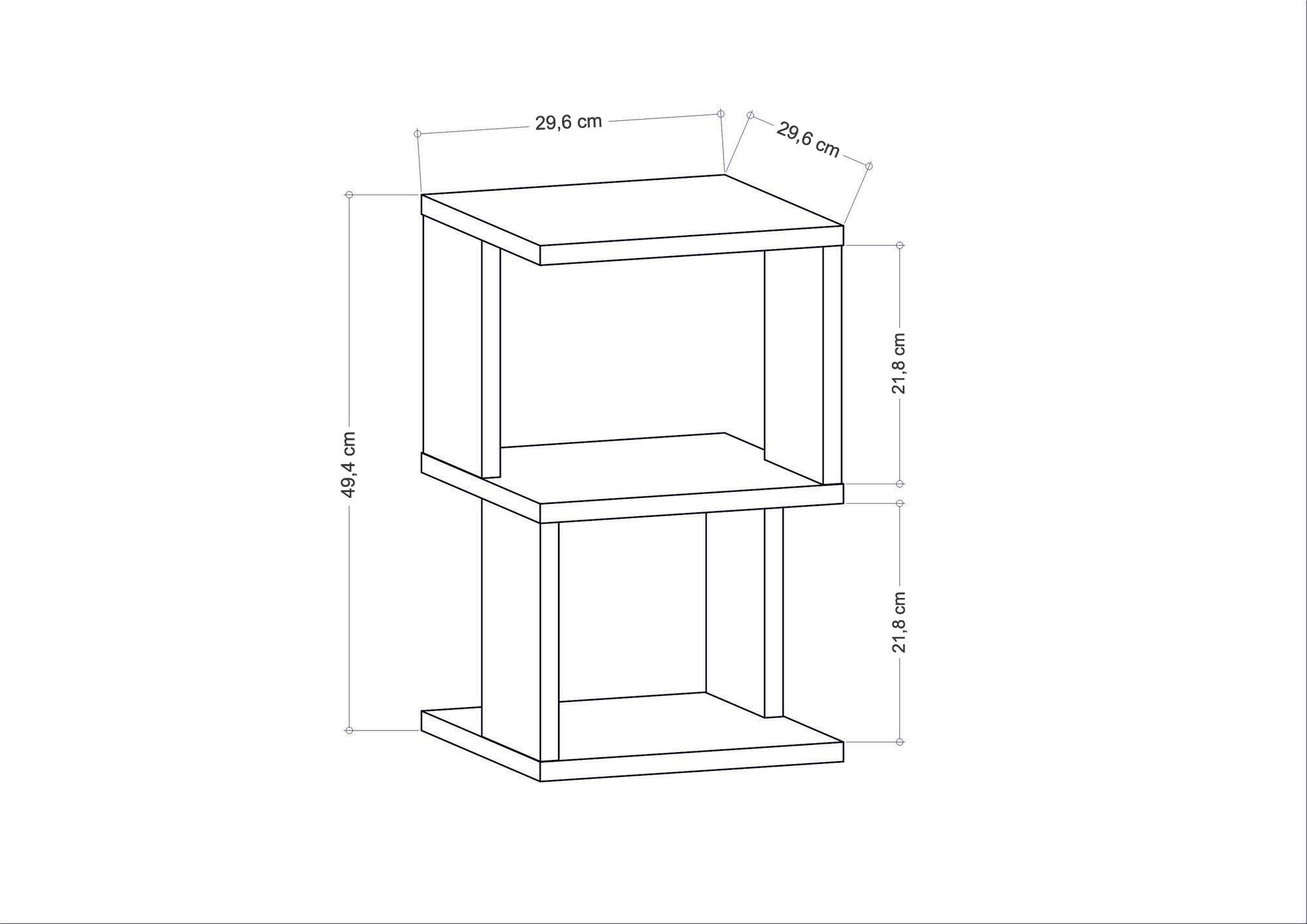 Carter - White in Weiss präsentiert im Onlineshop von KAQTU Design AG. Nachttisch ist von Hanah Home