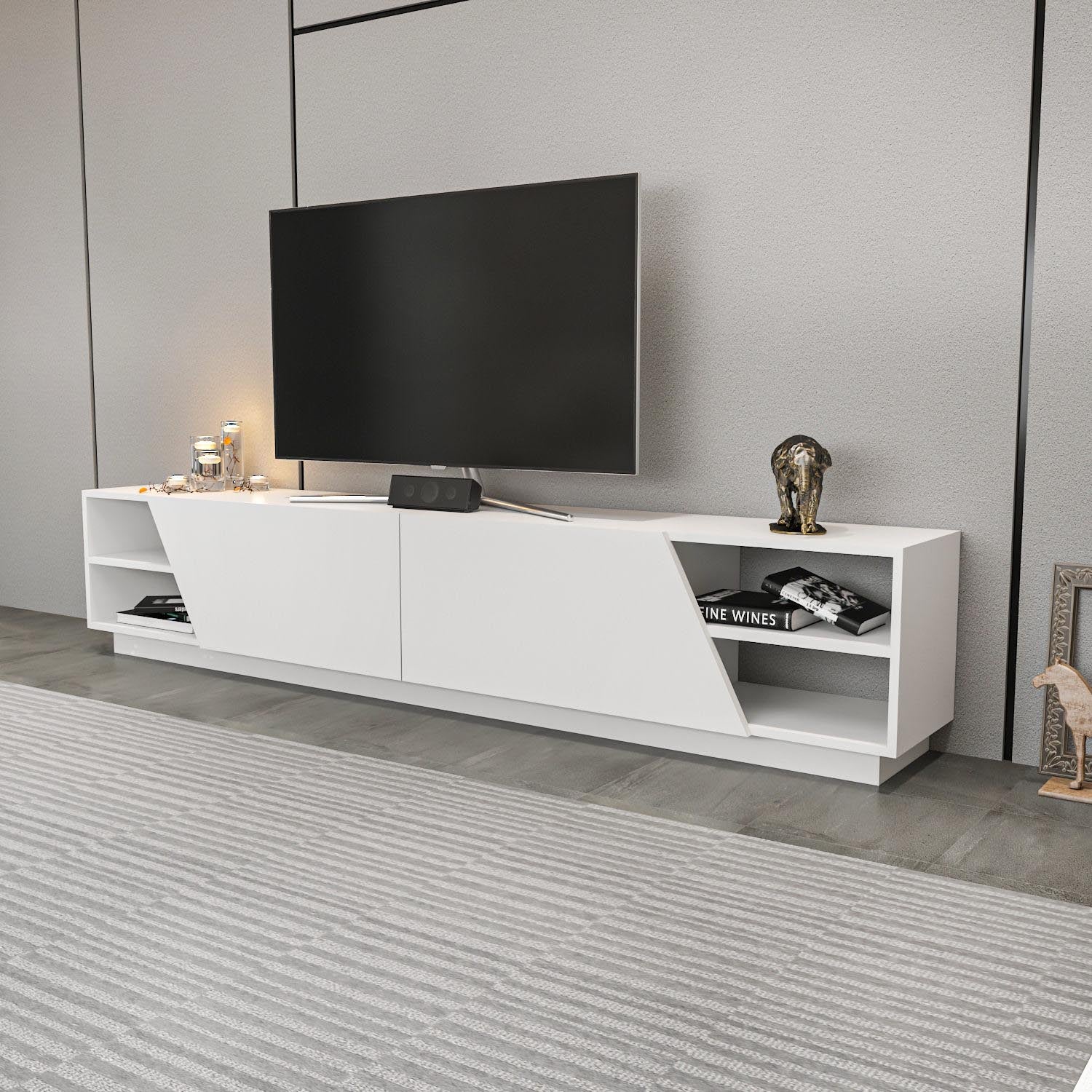 Rhodes - White in Weiss präsentiert im Onlineshop von KAQTU Design AG. Sideboard ist von Hanah Home
