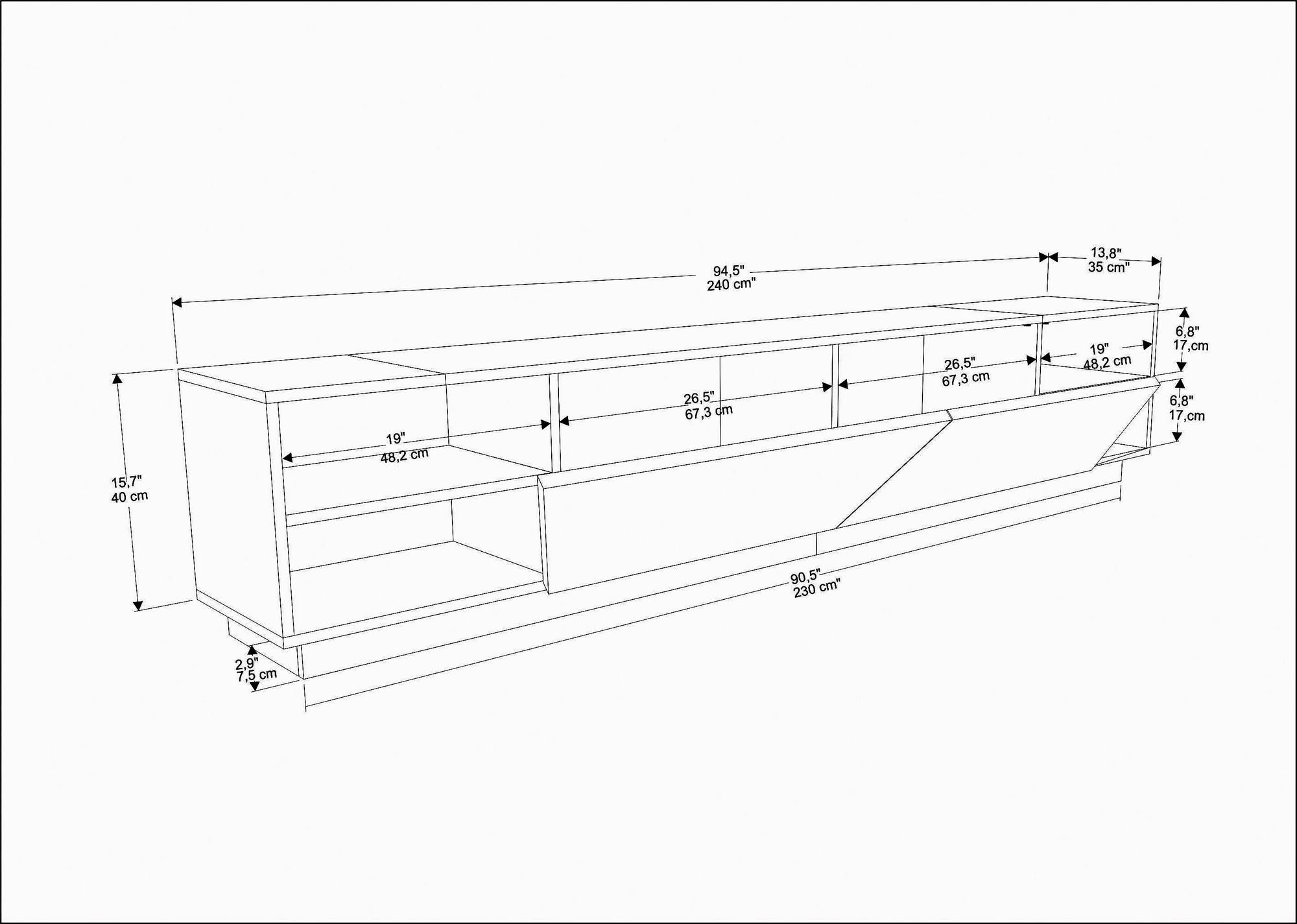 Rhodes - White in Weiss präsentiert im Onlineshop von KAQTU Design AG. Sideboard ist von Hanah Home