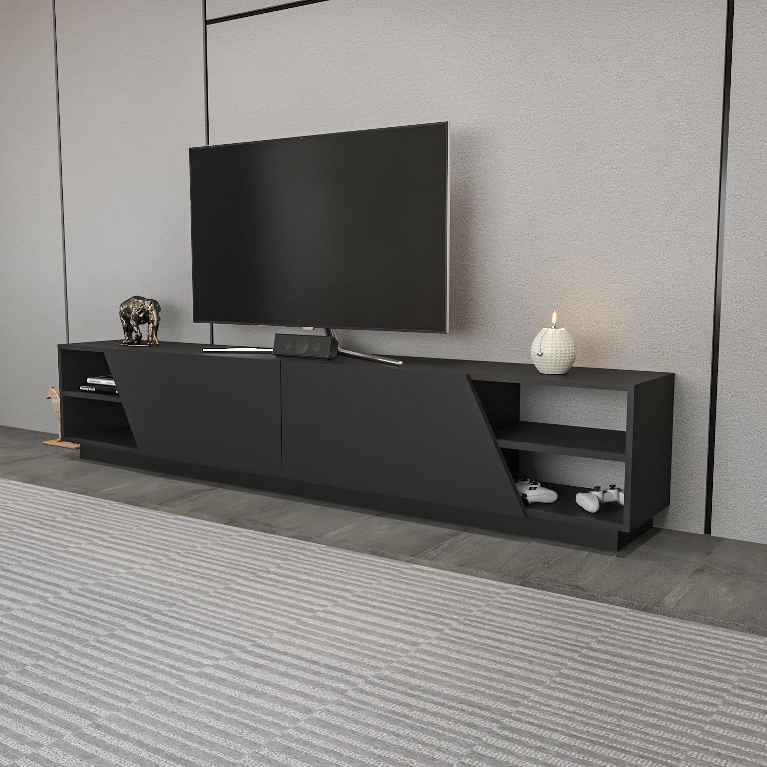 Rhodes - Anthracite in Anthrazit präsentiert im Onlineshop von KAQTU Design AG. Sideboard ist von Hanah Home