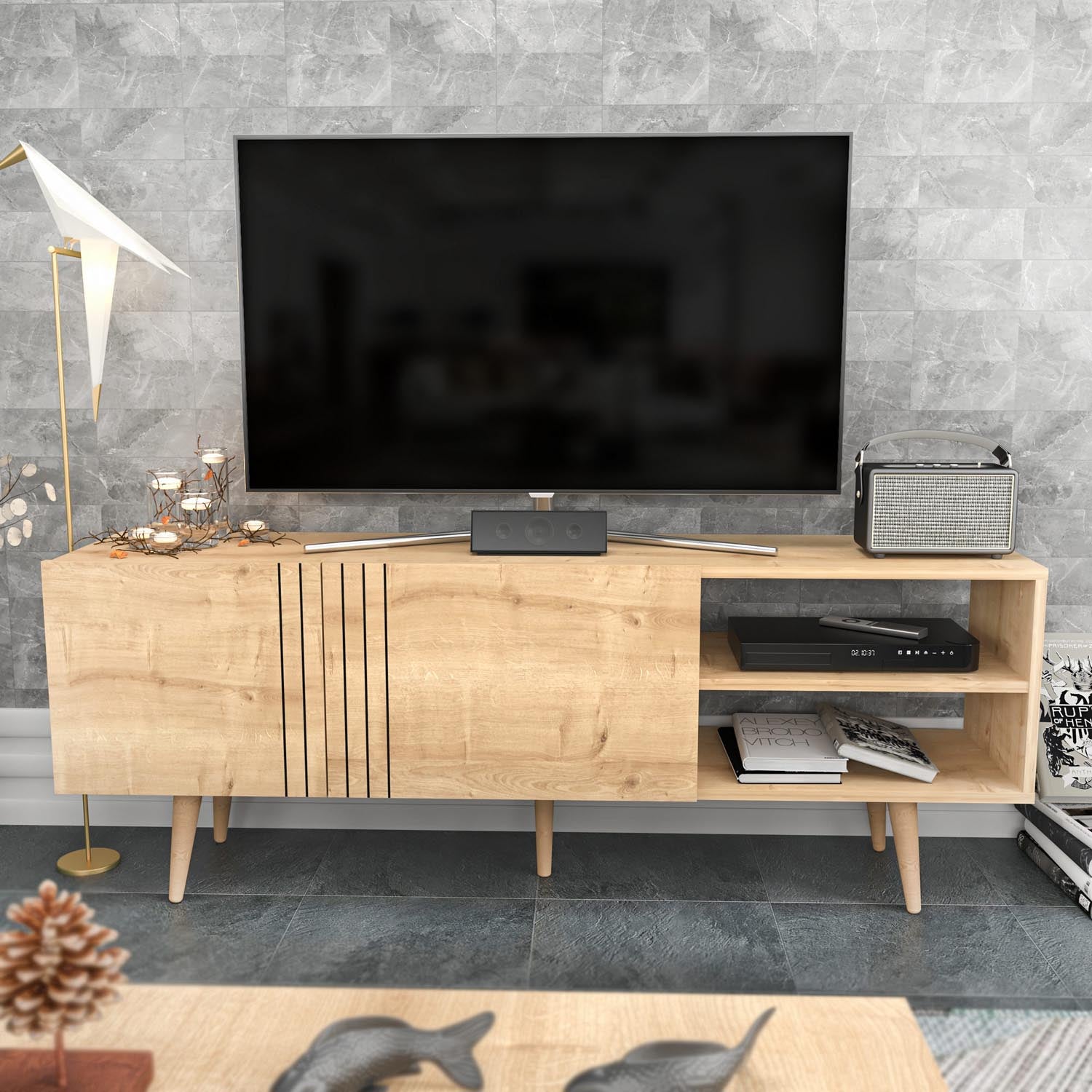 Ronas - Sapphire in Saphir präsentiert im Onlineshop von KAQTU Design AG. Sideboard ist von Hanah Home