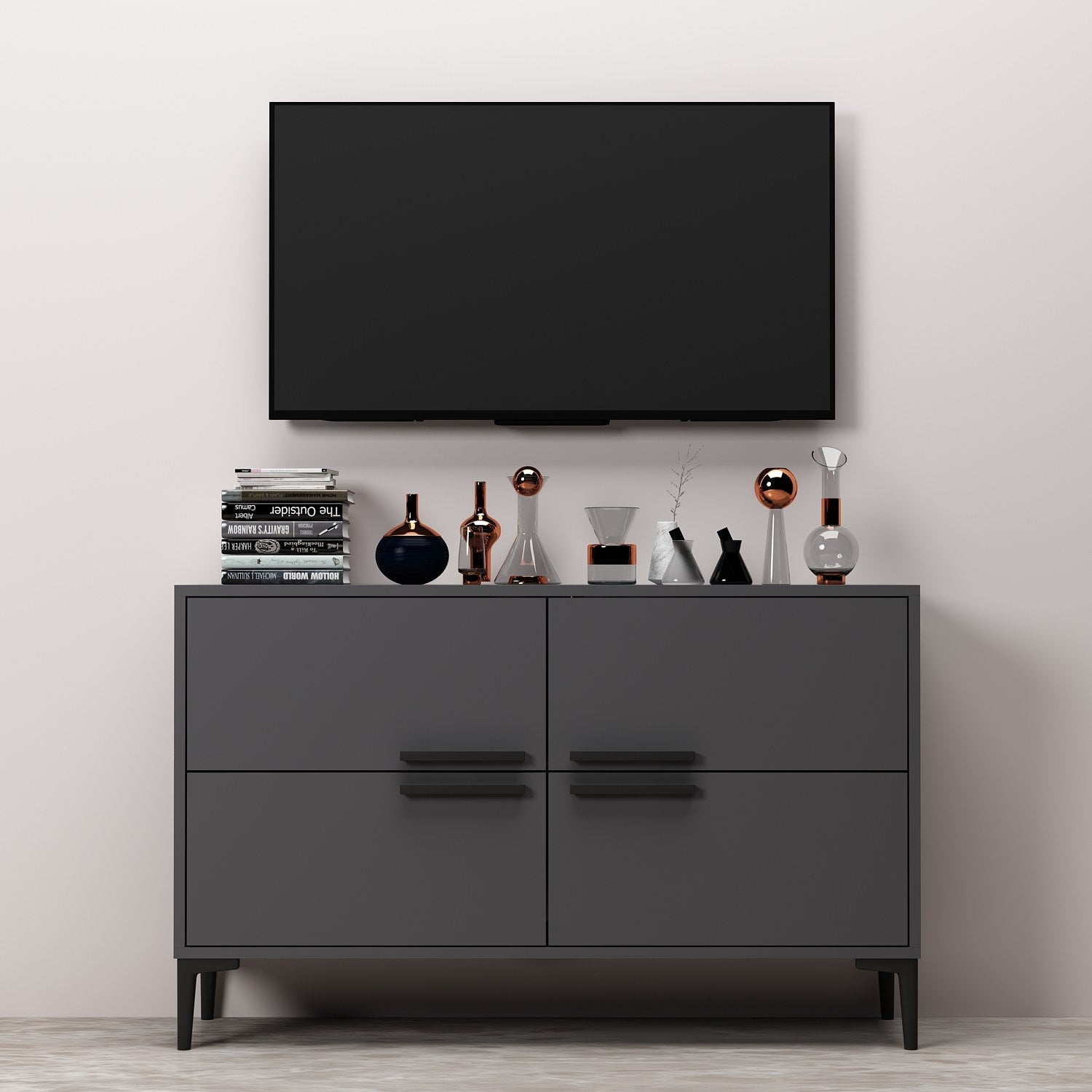 Ctn - Anthracite in Anthrazit präsentiert im Onlineshop von KAQTU Design AG. Sideboard ist von Hanah Home