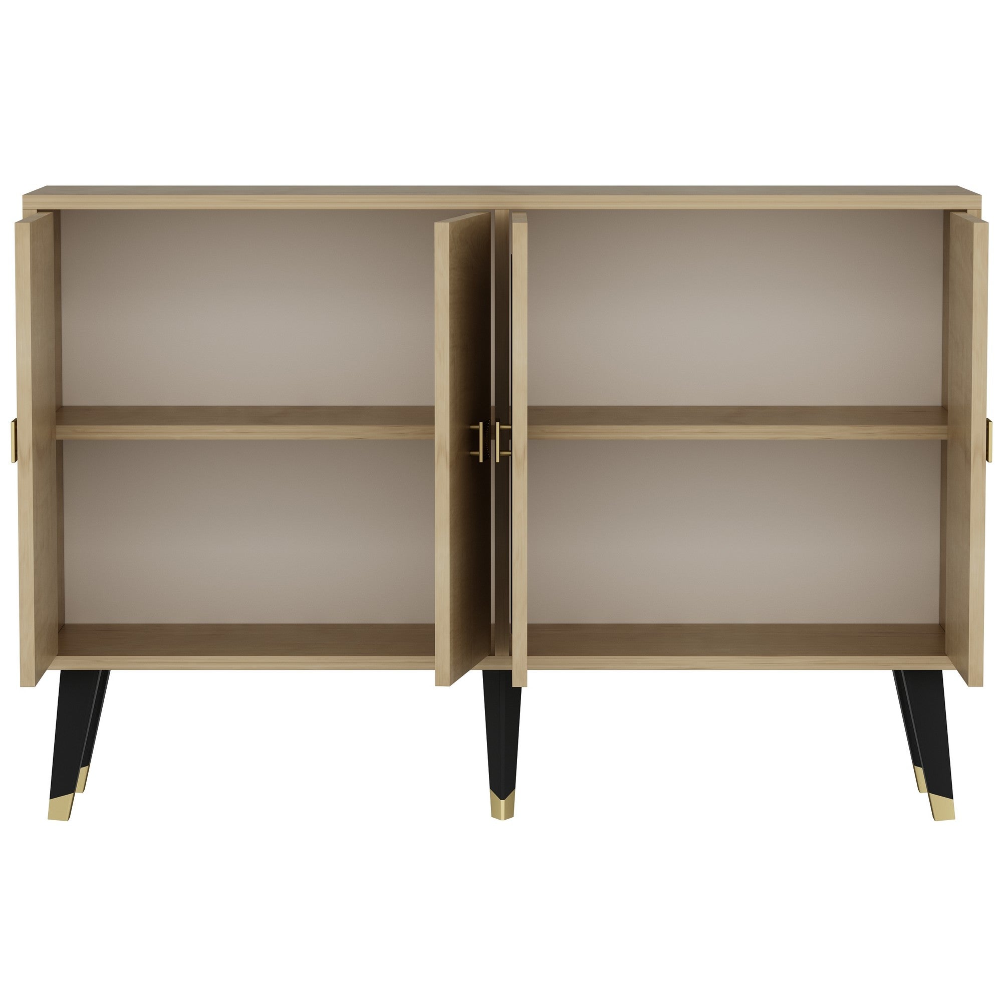 Ahart - Sapphire Oak, Gold in Saphir- Eiche Gold präsentiert im Onlineshop von KAQTU Design AG. High-Sideboard ist von Hanah Home