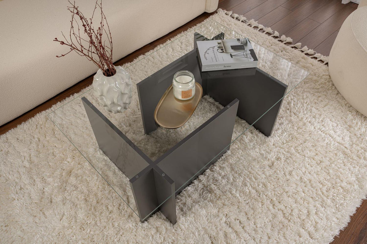 Vetrino Sofatisch - Anthrazit in Anthrazit präsentiert im Onlineshop von KAQTU Design AG. Couchtisch ist von Nordure