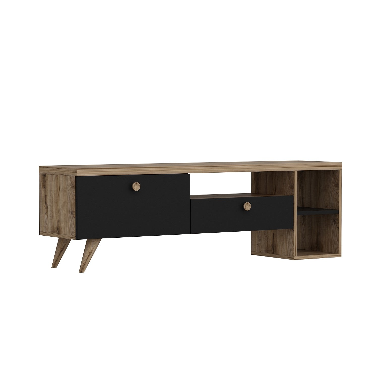 Parion - Black in Schwarze Eiche präsentiert im Onlineshop von KAQTU Design AG. Sideboard ist von Hanah Home