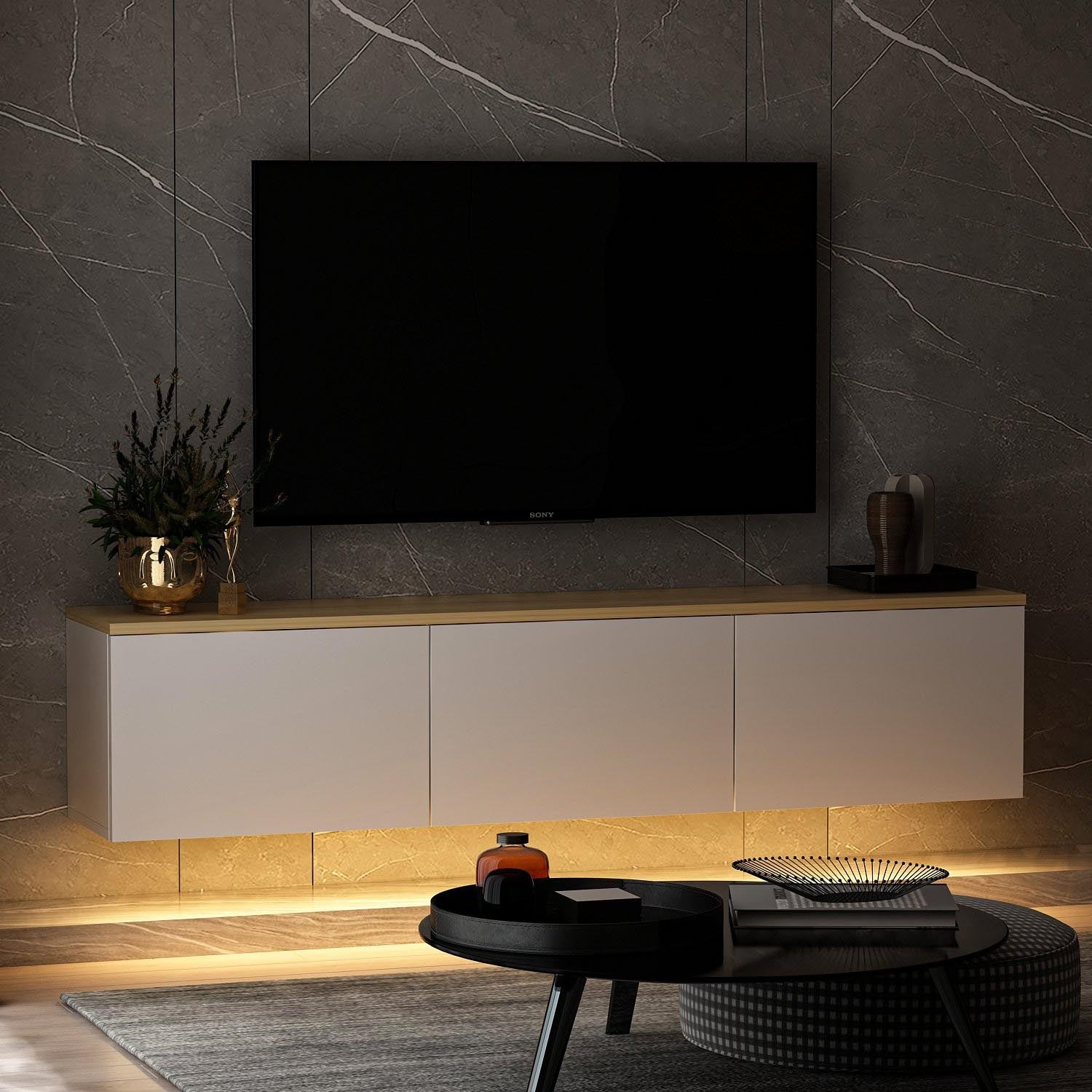 Neon - White v2 in Weisseiche präsentiert im Onlineshop von KAQTU Design AG. Sideboard ist von Hanah Home