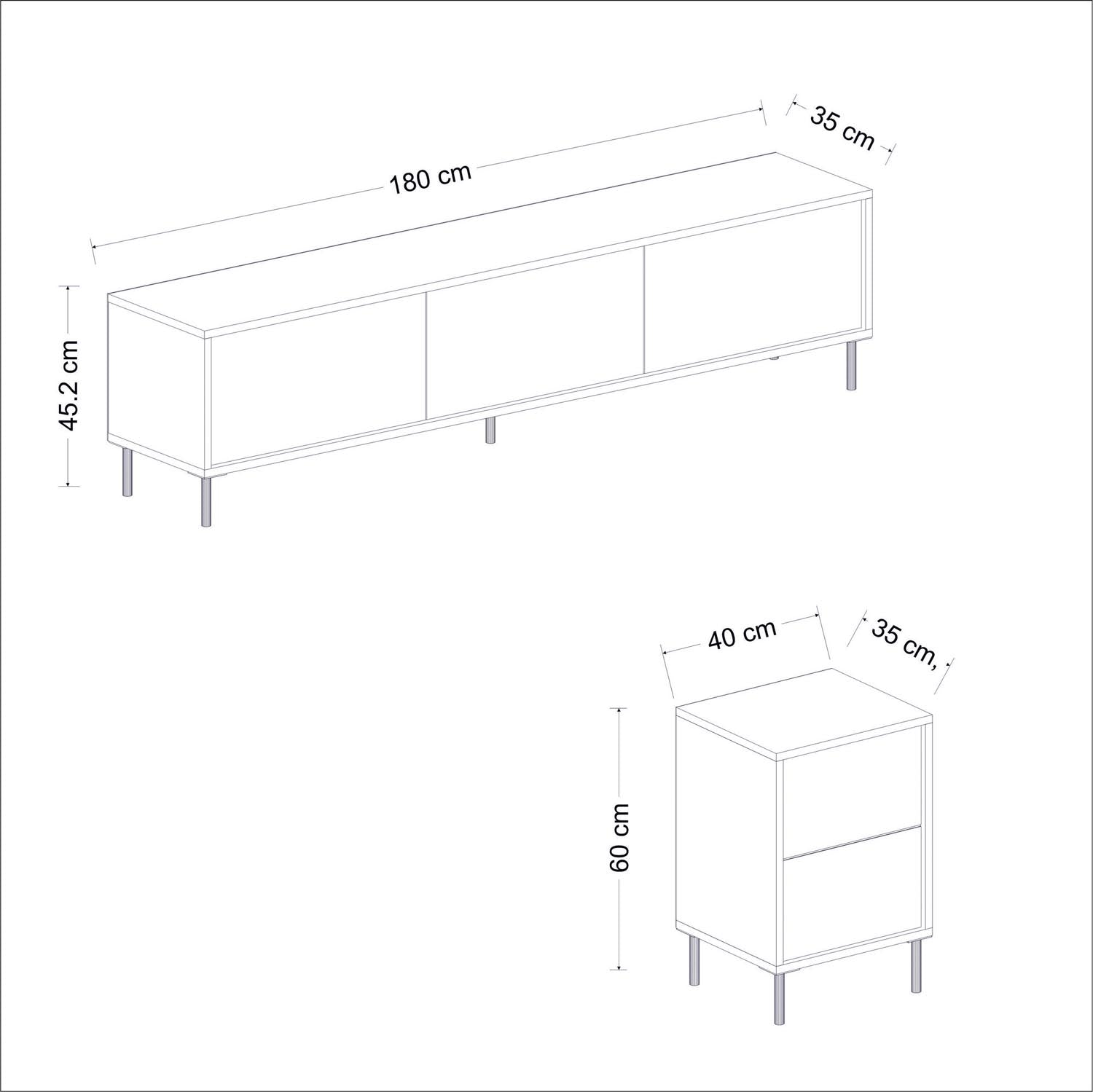 Imaj - Anthracite in Anthrazit präsentiert im Onlineshop von KAQTU Design AG. TV-Möbel ist von Hanah Home