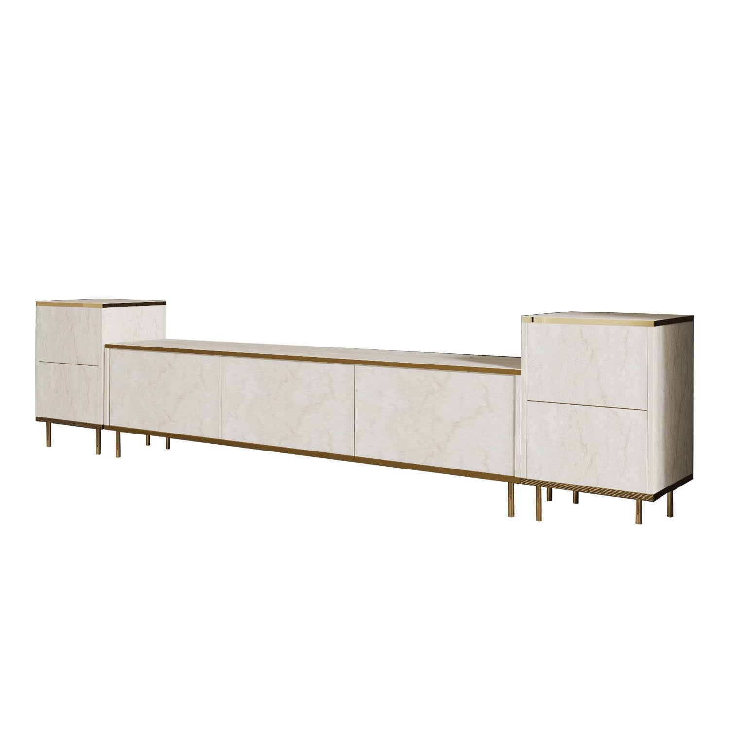 Imaj - Travertine in Travertin Gold präsentiert im Onlineshop von KAQTU Design AG. TV-Möbel ist von Hanah Home