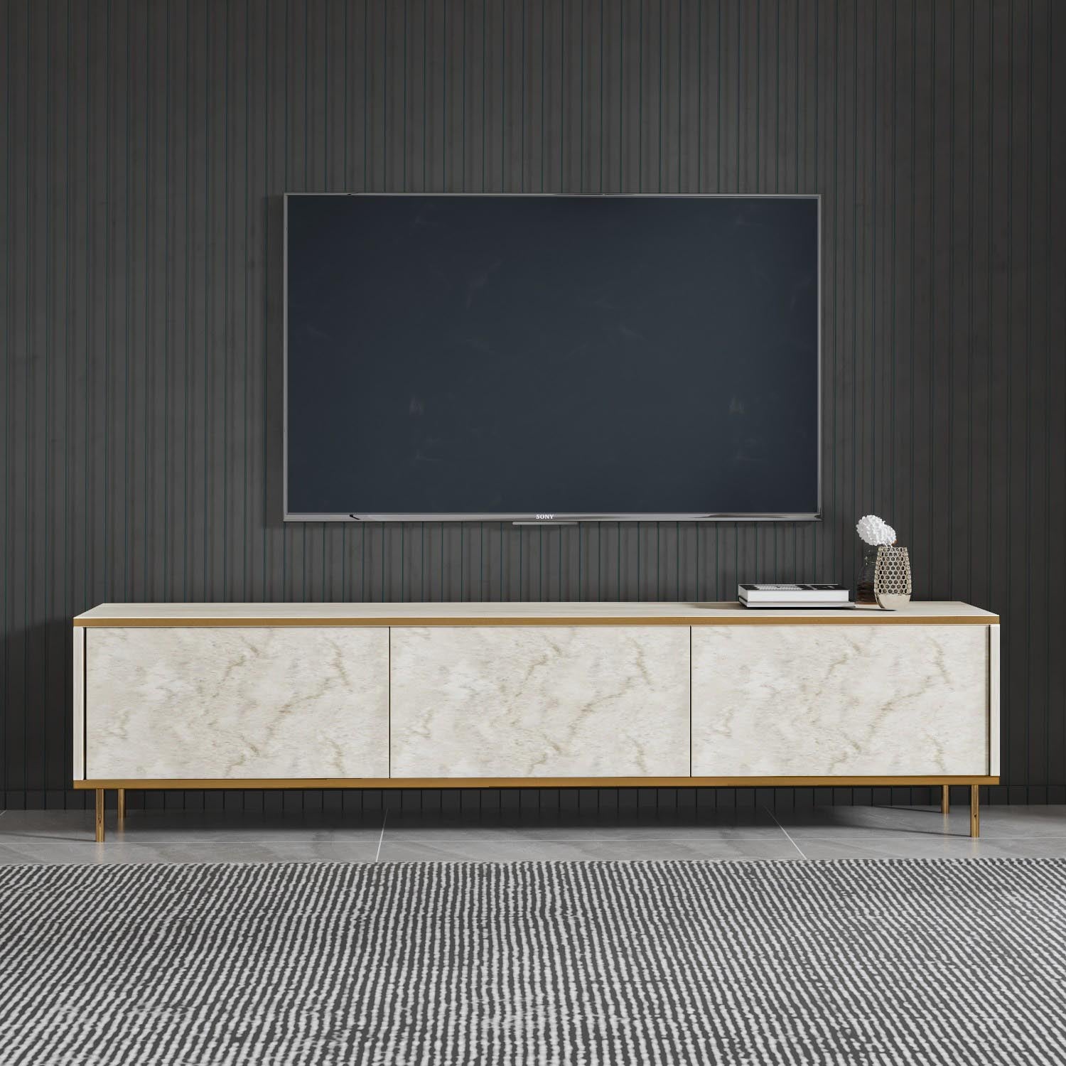 Imaj - Travertine, Gold in Travertin Gold präsentiert im Onlineshop von KAQTU Design AG. Sideboard ist von Hanah Home