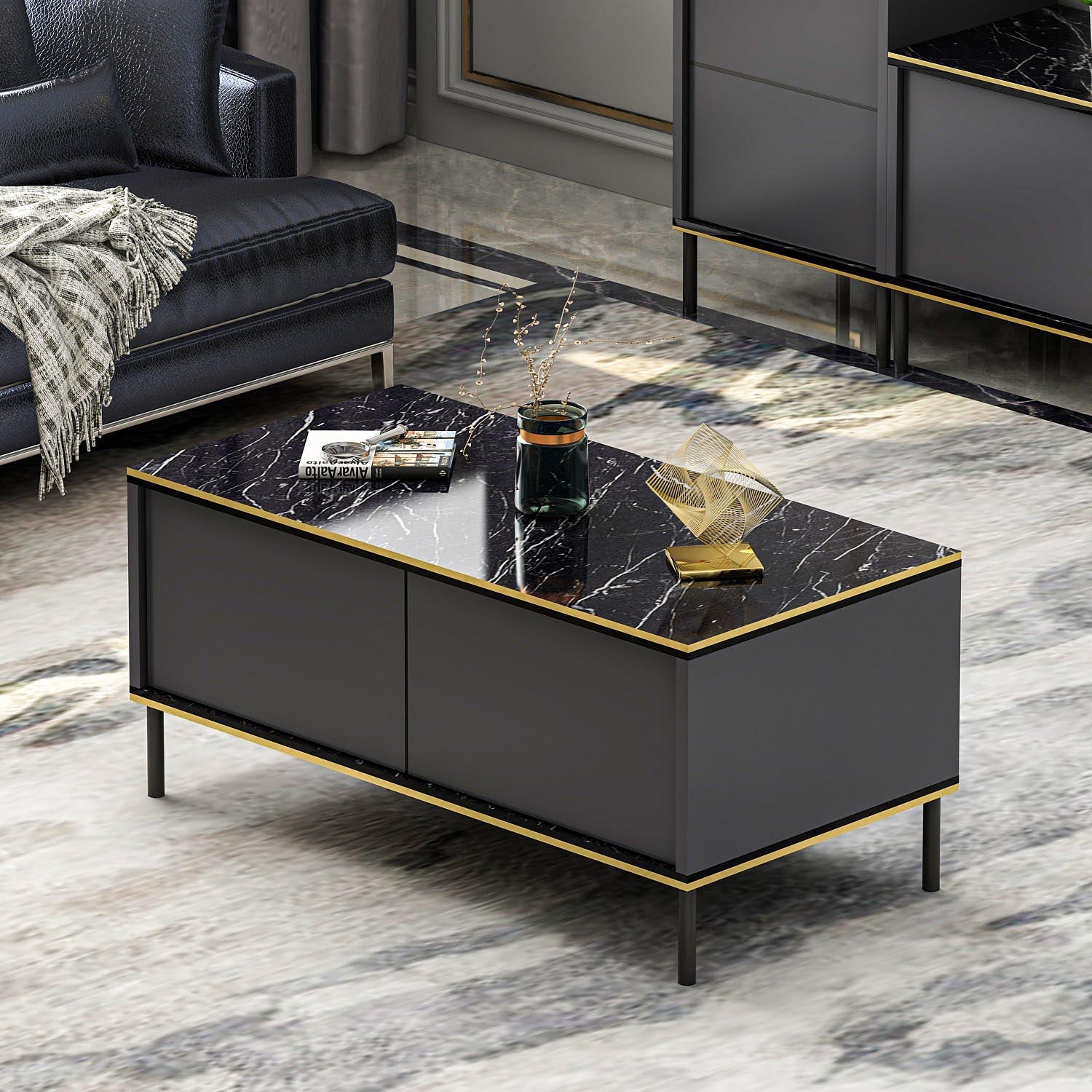 Imaj - Anthracite in Anthrazit präsentiert im Onlineshop von KAQTU Design AG. Beistelltisch ist von Hanah Home