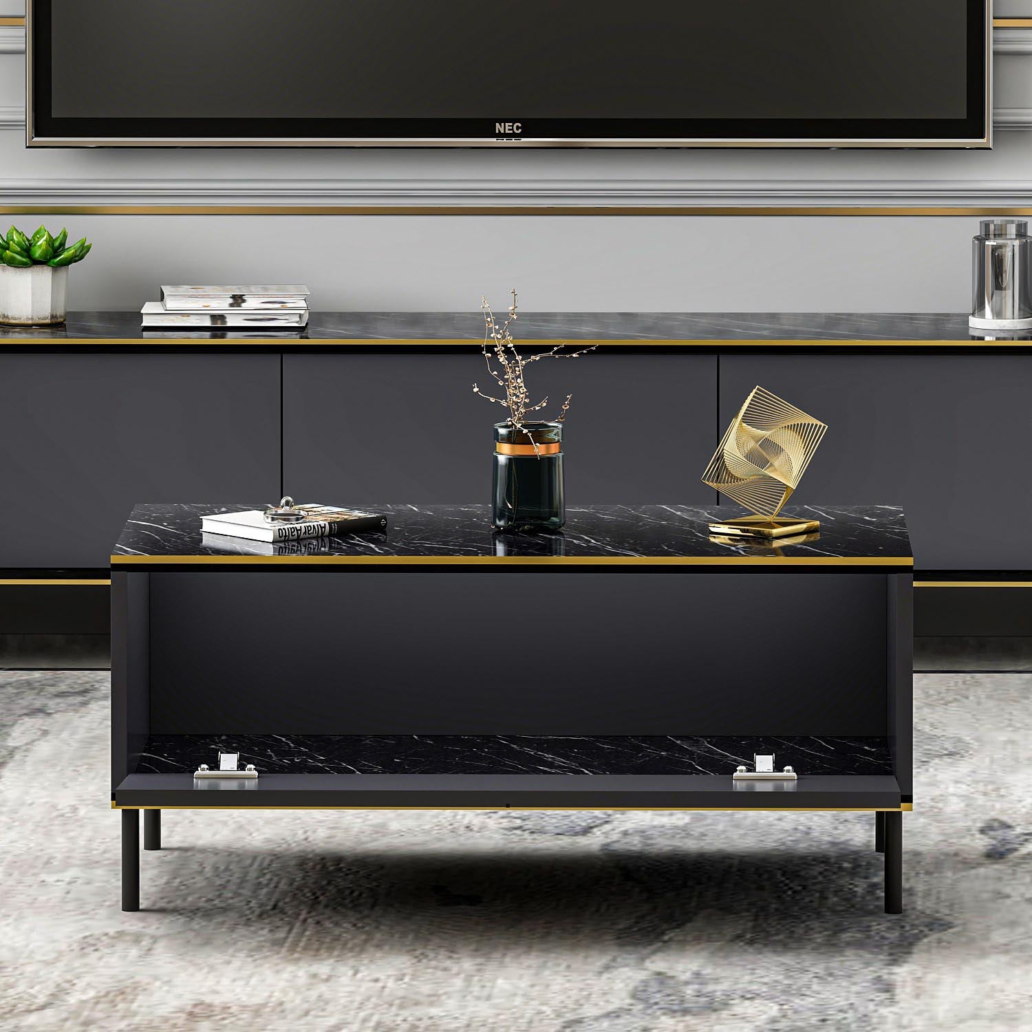 Imaj - Anthracite in Anthrazit präsentiert im Onlineshop von KAQTU Design AG. Beistelltisch ist von Hanah Home