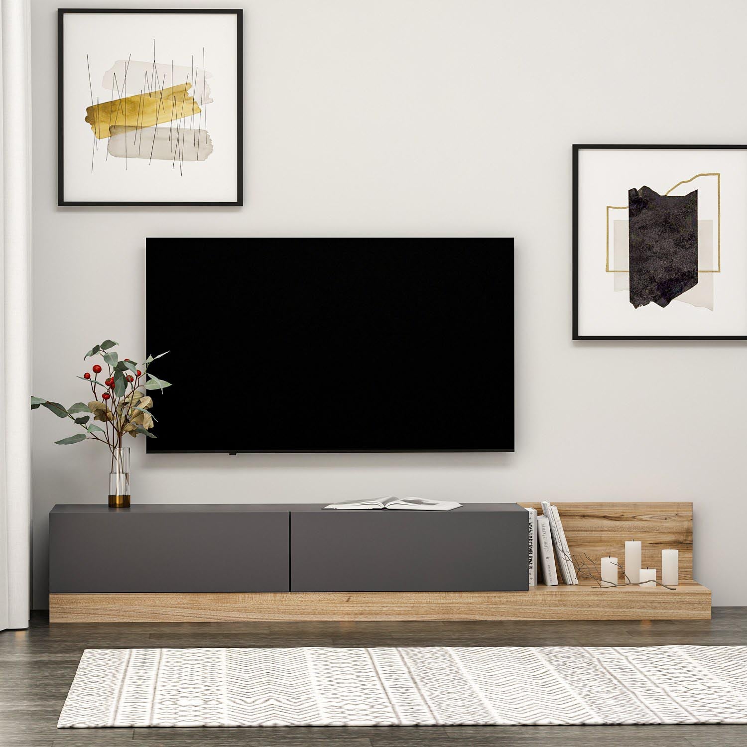 Majör - Anthracite, Walnut in Anthrazit Walnuss präsentiert im Onlineshop von KAQTU Design AG. Sideboard ist von Hanah Home