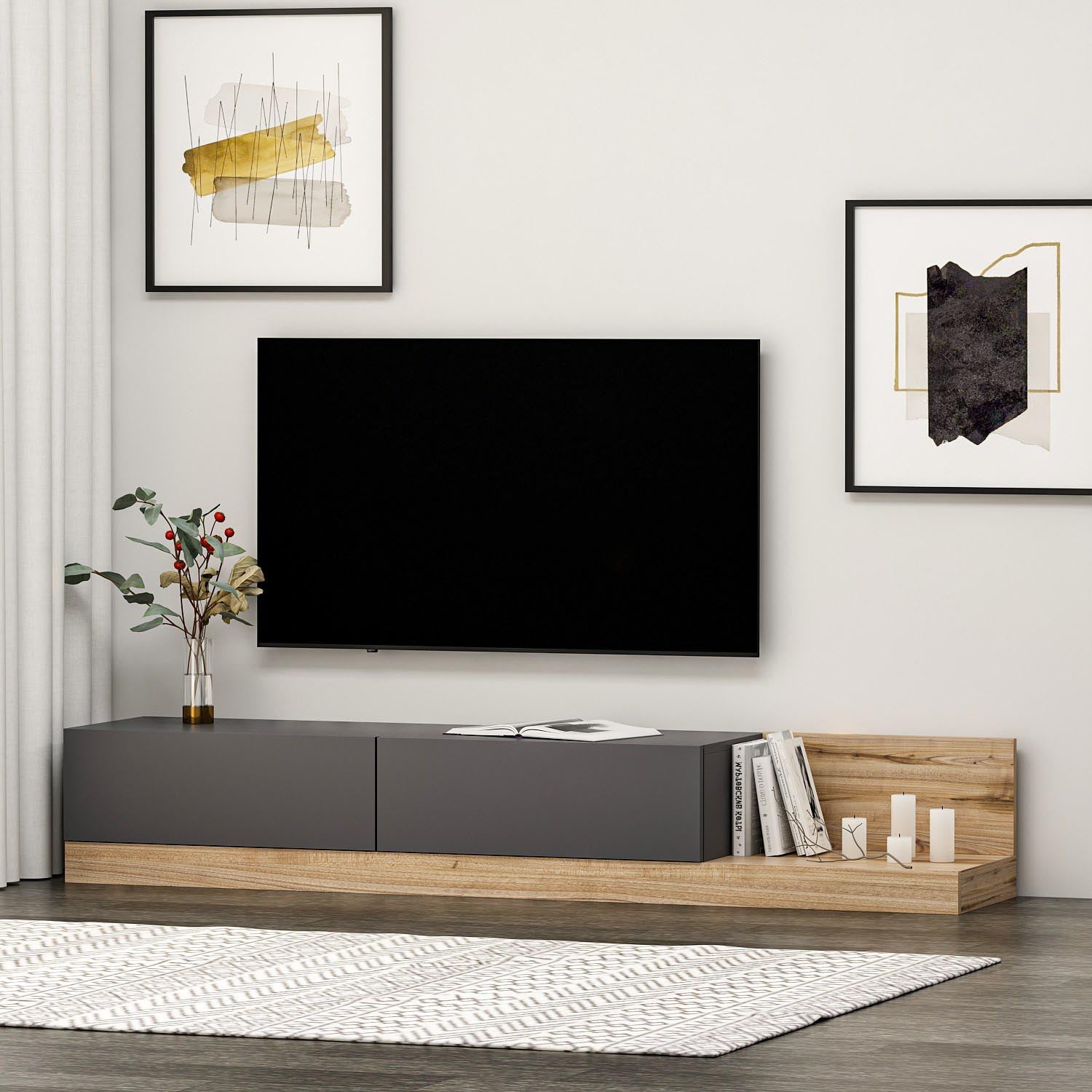 Majör - Anthracite, Walnut in Anthrazit Walnuss präsentiert im Onlineshop von KAQTU Design AG. Sideboard ist von Hanah Home