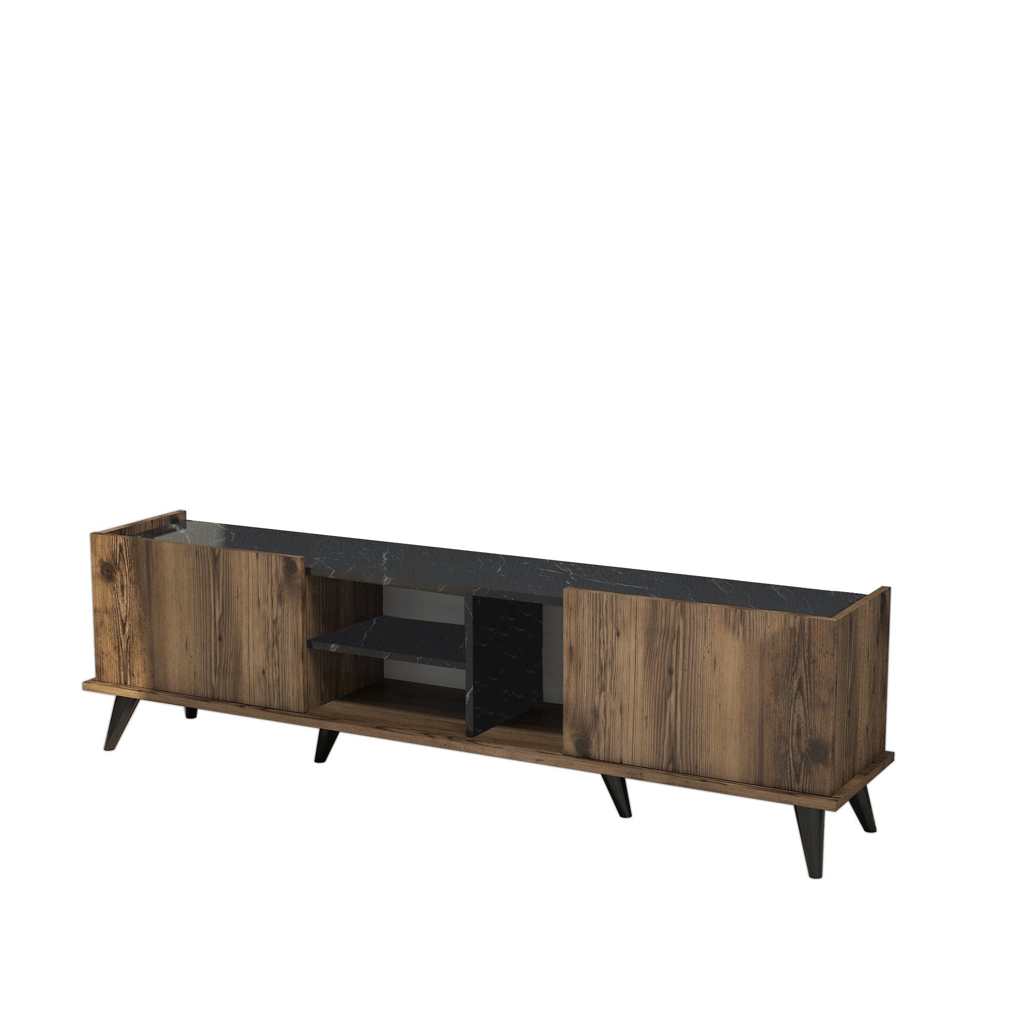 Elegante 1330 in Walnuss Schwarz präsentiert im Onlineshop von KAQTU Design AG. Sideboard ist von Hanah Home