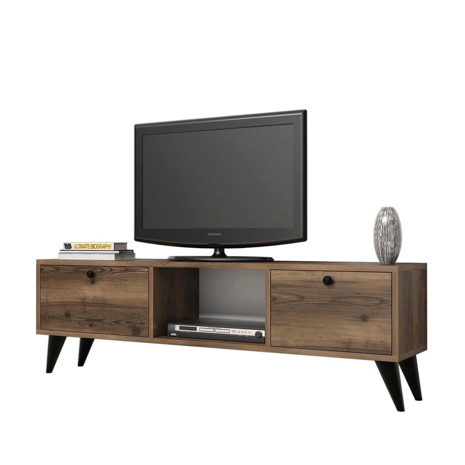 Serenat 1210 in Walnuss Schwarz präsentiert im Onlineshop von KAQTU Design AG. Sideboard ist von Hanah Home