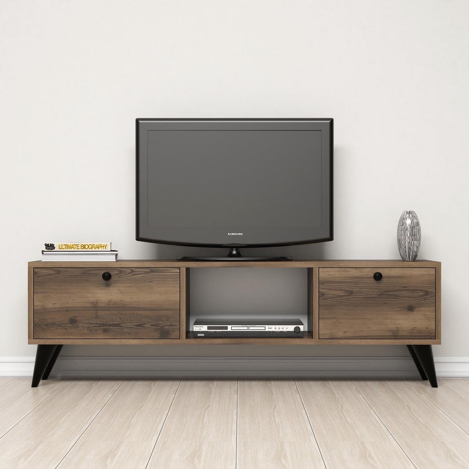 Serenat 1210 in Walnuss Schwarz präsentiert im Onlineshop von KAQTU Design AG. Sideboard ist von Hanah Home