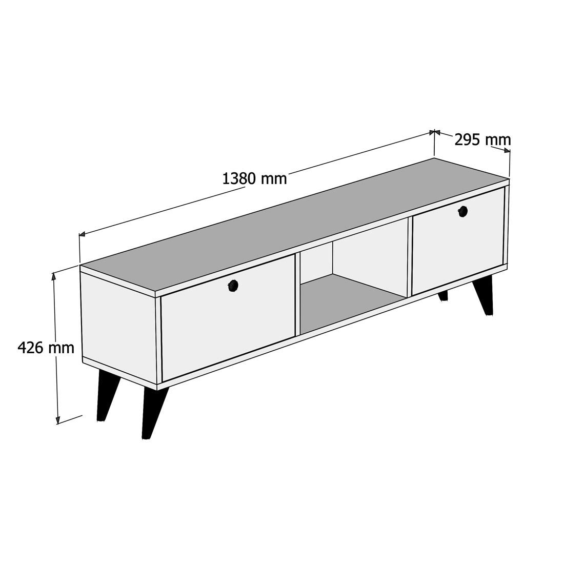 Serenat 1210 in Walnuss Schwarz präsentiert im Onlineshop von KAQTU Design AG. Sideboard ist von Hanah Home