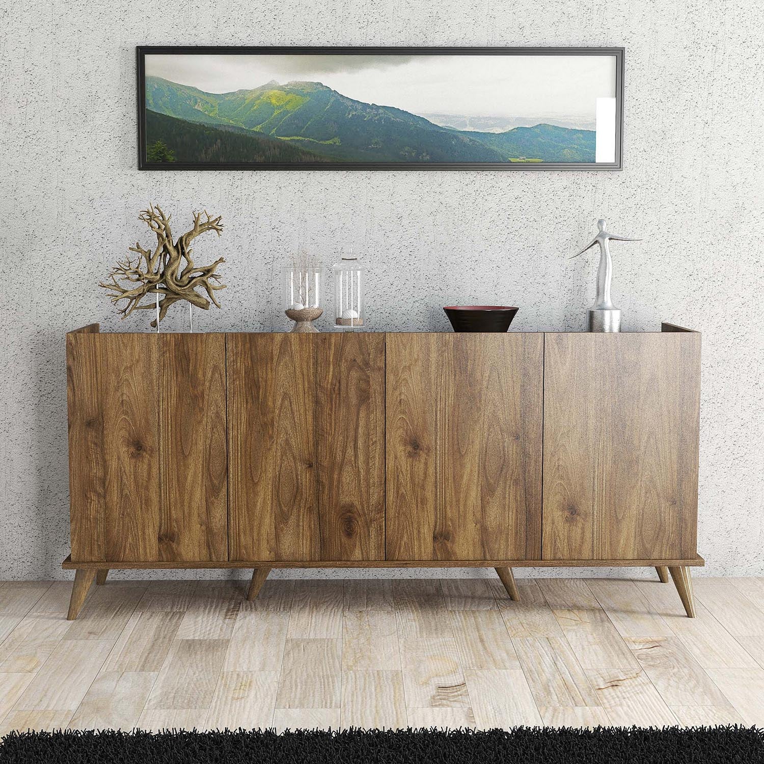 Elegante 1600 in Walnuss präsentiert im Onlineshop von KAQTU Design AG. High-Sideboard ist von Hanah Home