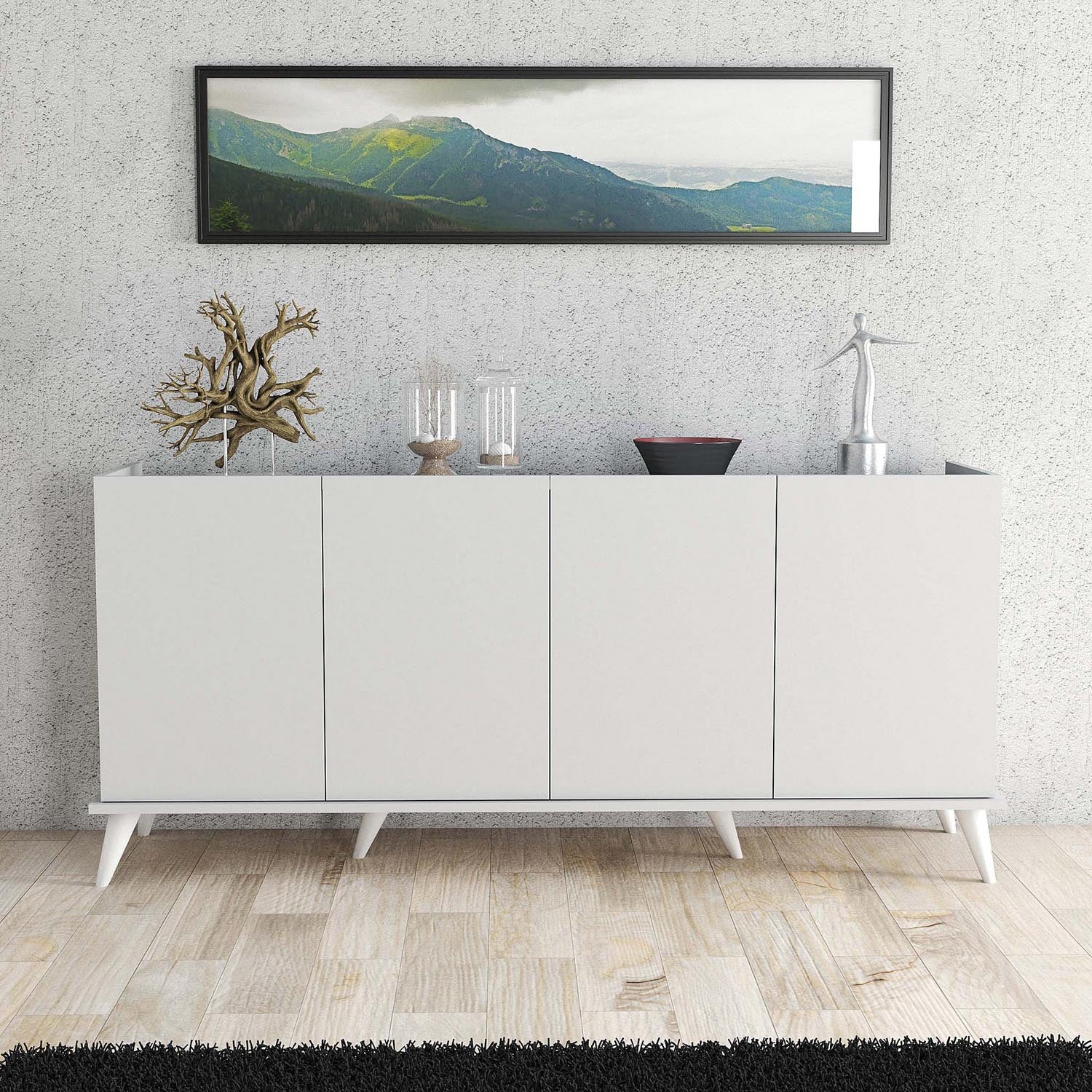 Elegante 1602 in Weiss präsentiert im Onlineshop von KAQTU Design AG. High-Sideboard ist von Hanah Home