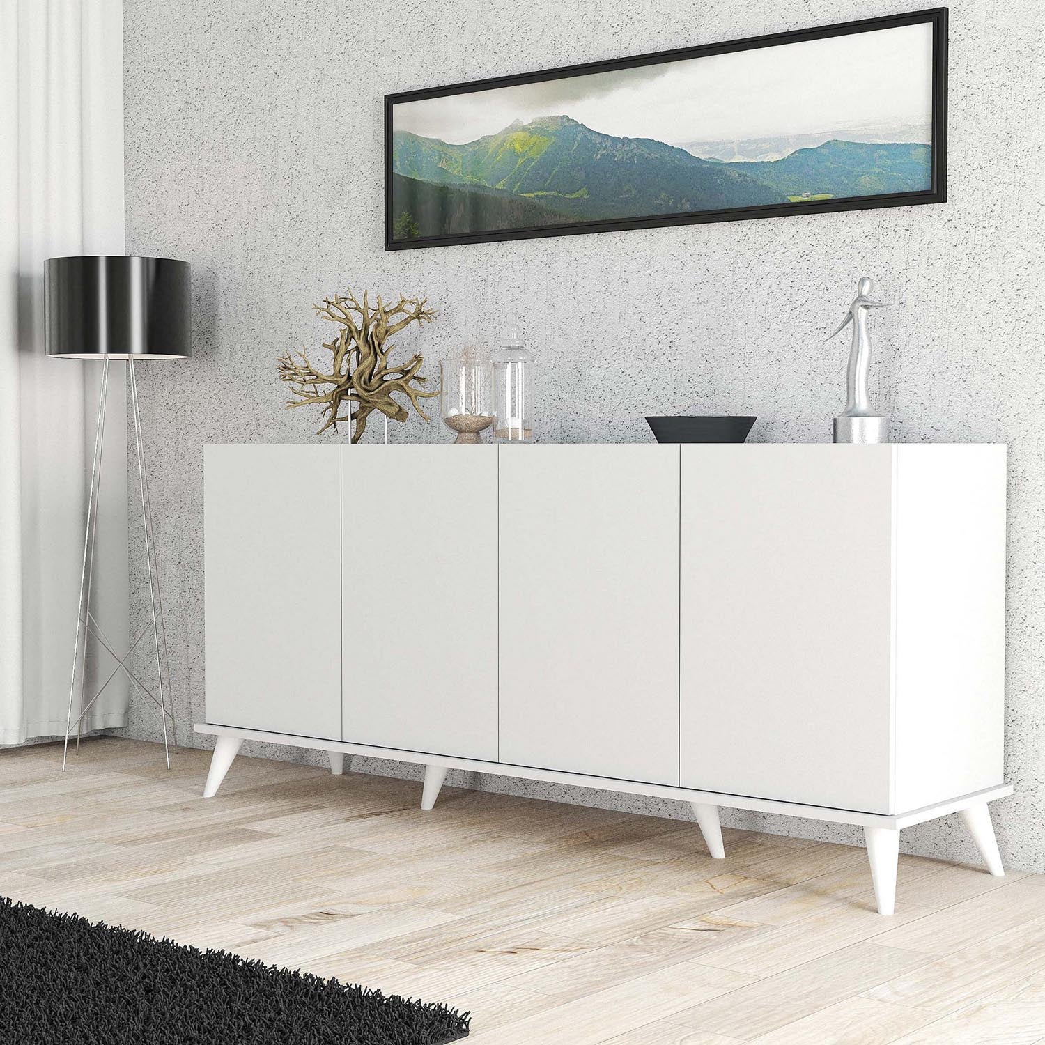 Elegante 1602 in Weiss präsentiert im Onlineshop von KAQTU Design AG. High-Sideboard ist von Hanah Home
