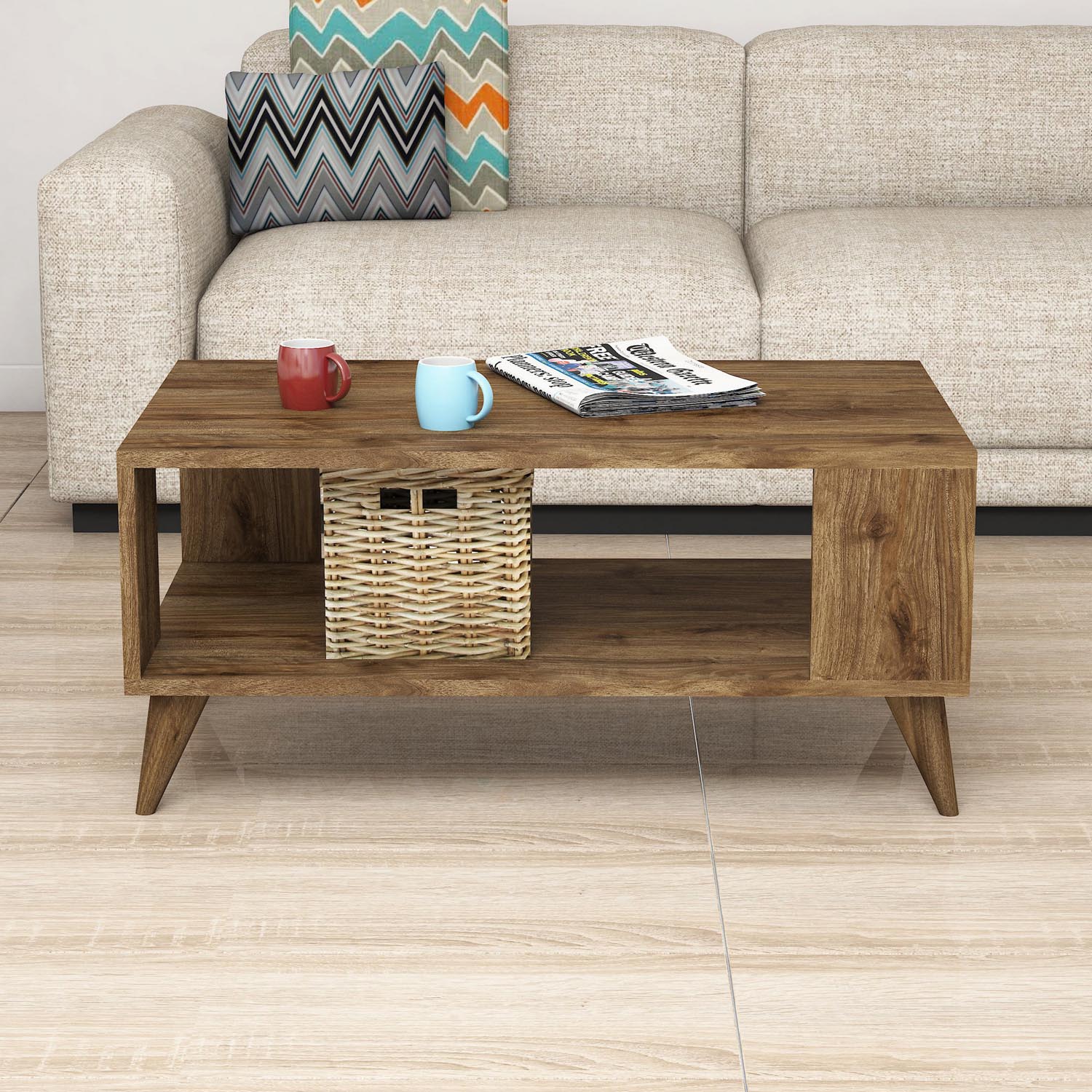 City 2022 in Walnuss präsentiert im Onlineshop von KAQTU Design AG. Beistelltisch ist von Hanah Home