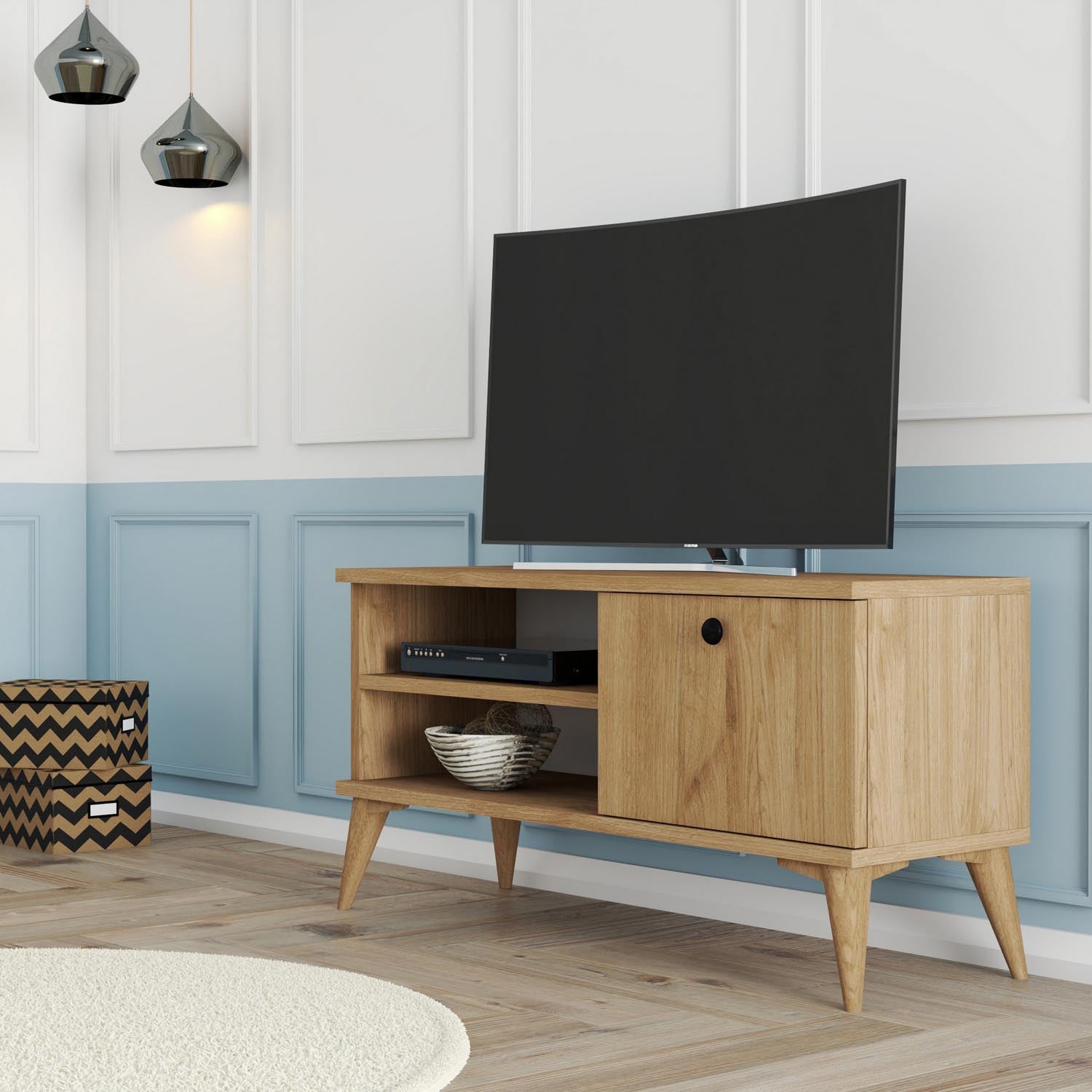 Retro 1552 in Eiche präsentiert im Onlineshop von KAQTU Design AG. Sideboard ist von Hanah Home