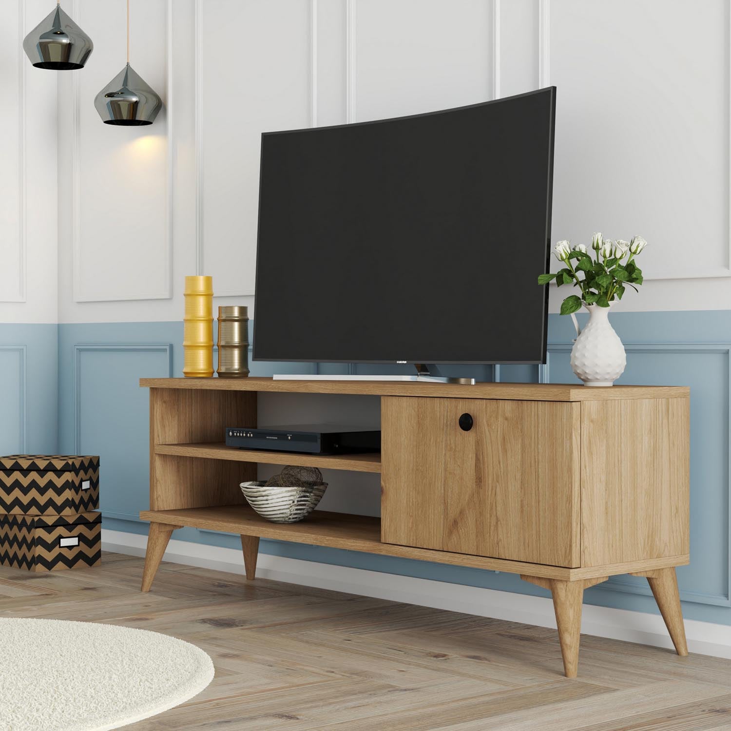 Retro 1562 in Eiche präsentiert im Onlineshop von KAQTU Design AG. Sideboard ist von Hanah Home