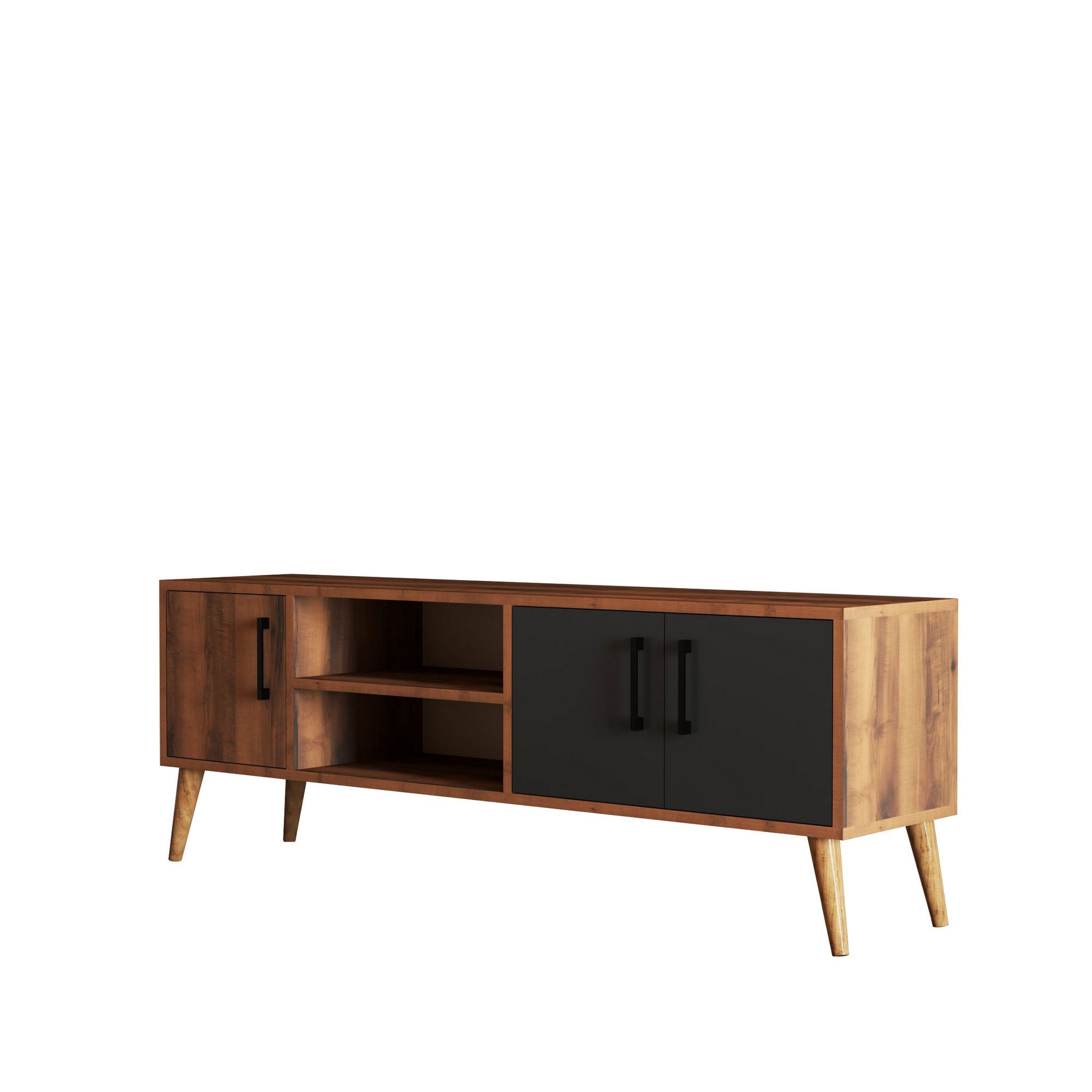 Exxen - 1580 in Walnuss
 Anthrazit präsentiert im Onlineshop von KAQTU Design AG. Sideboard ist von Hanah Home