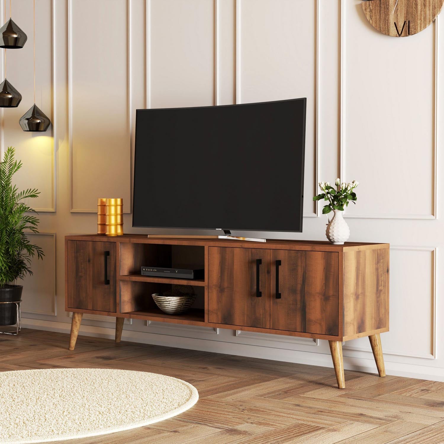 Exxen - 1582 in Walnuss präsentiert im Onlineshop von KAQTU Design AG. Sideboard ist von Hanah Home