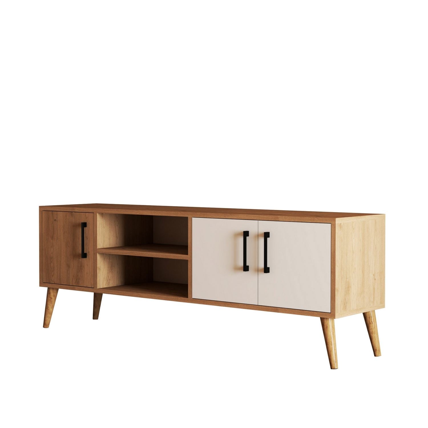 Exxen - 1584 in Eiche Weiss präsentiert im Onlineshop von KAQTU Design AG. Sideboard ist von Hanah Home