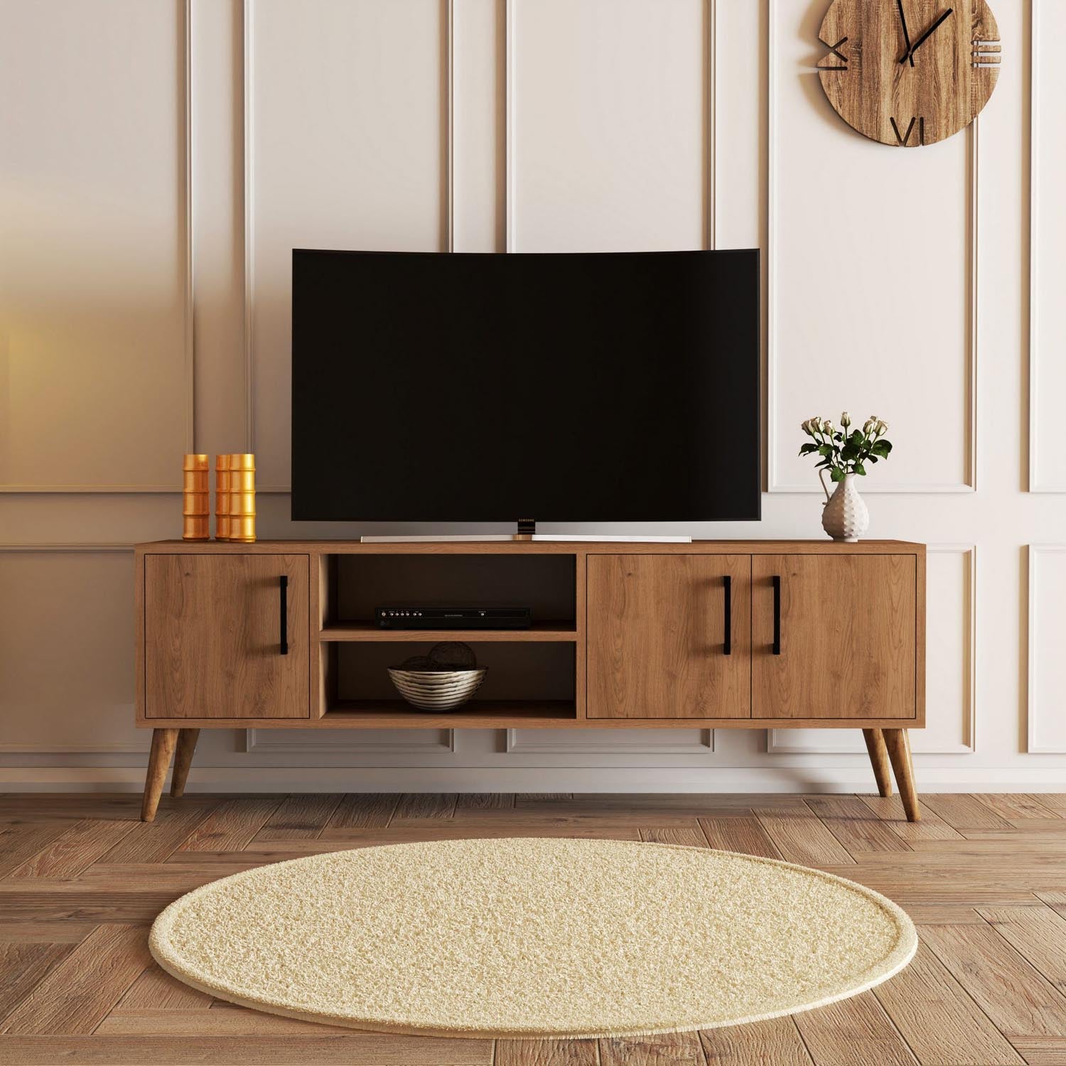 Exxen - 1586 in Eiche präsentiert im Onlineshop von KAQTU Design AG. Sideboard ist von Hanah Home